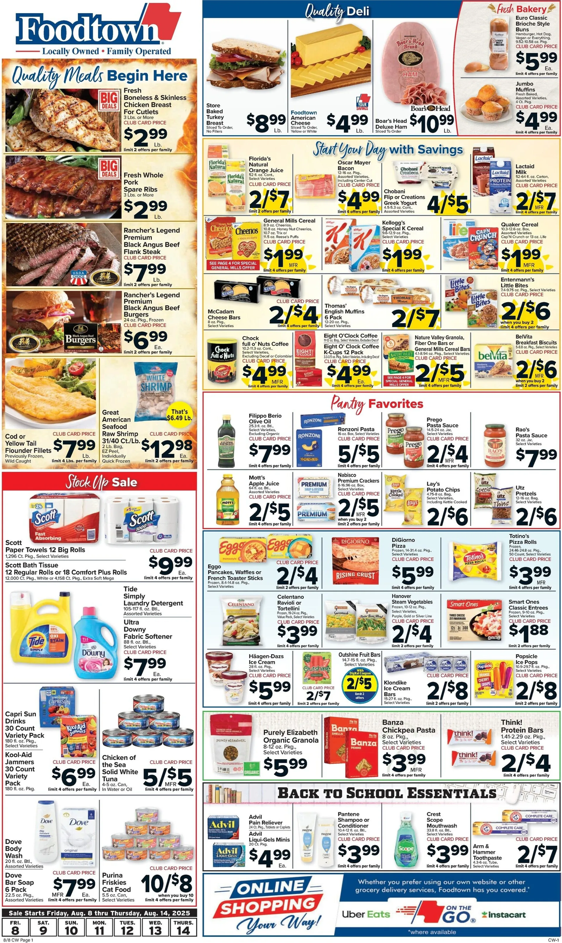 Weekly ad Foodtown Sales from August 8 to August 14 2025 - Page 1