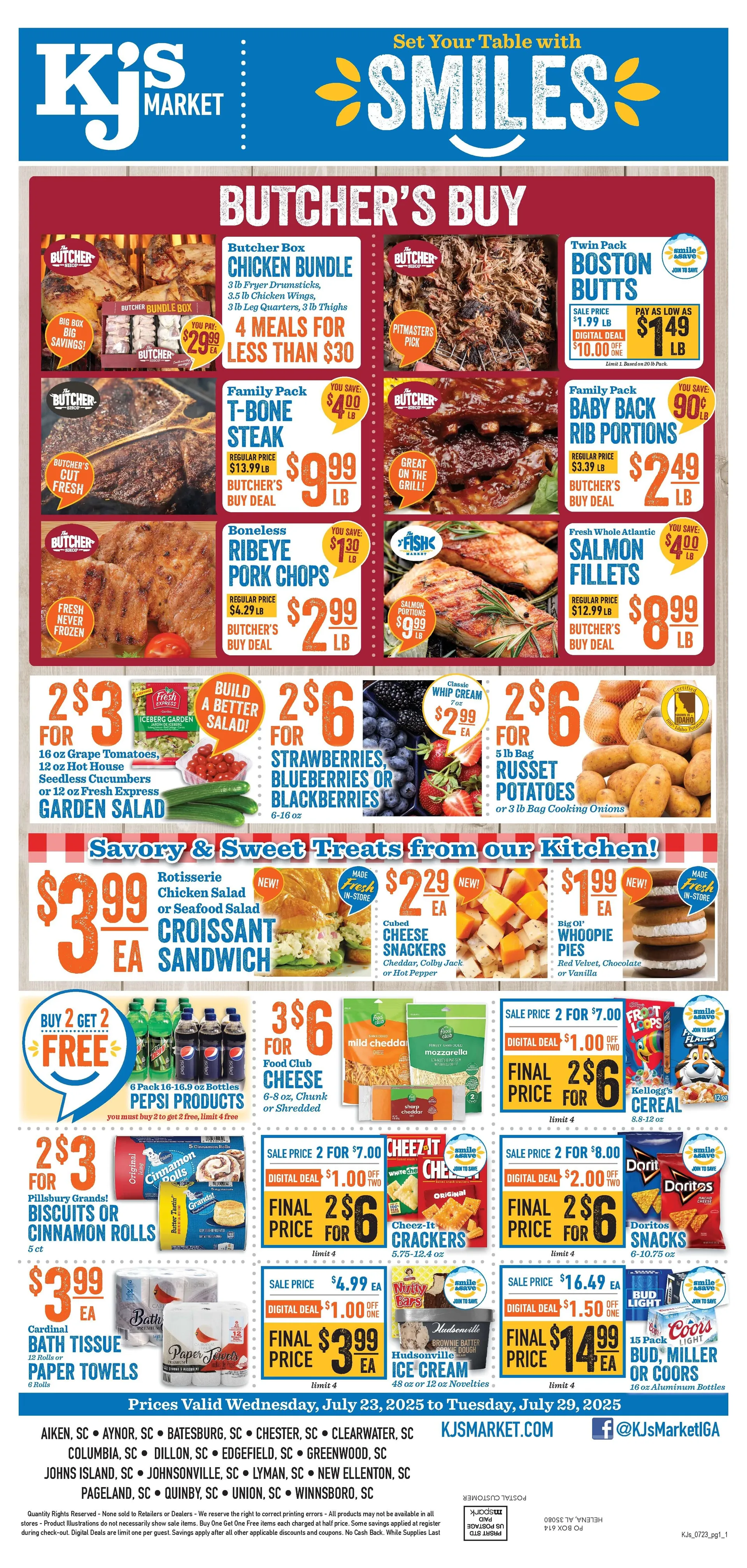 Weekly ad KJ´s Market Sales from July 23 to July 29 2025 - Page 1