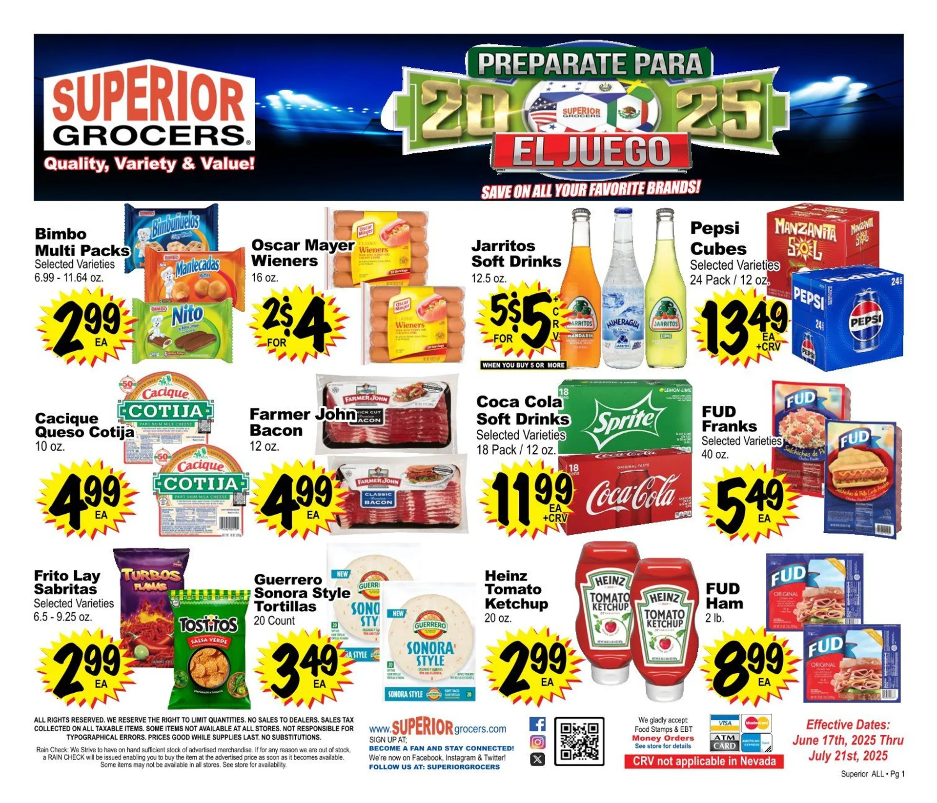Weekly ad  Superior Grocers Sales  from June 17 to July 21 2025 - Page 1
