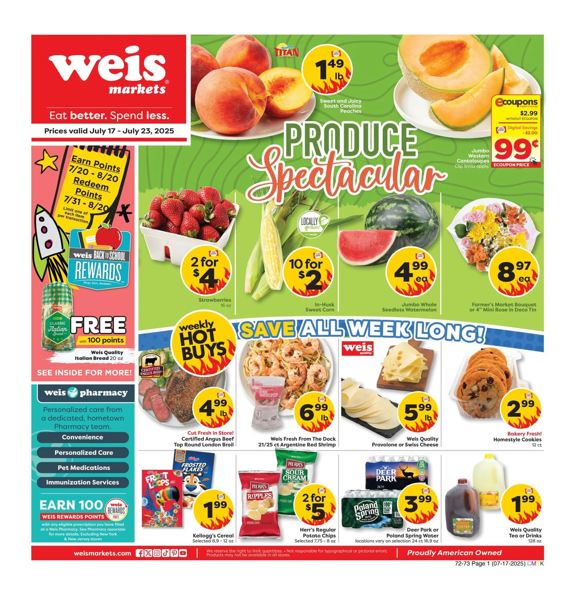 Weekly ad Weis Sales from July 17 to July 23 2025 - Page 1