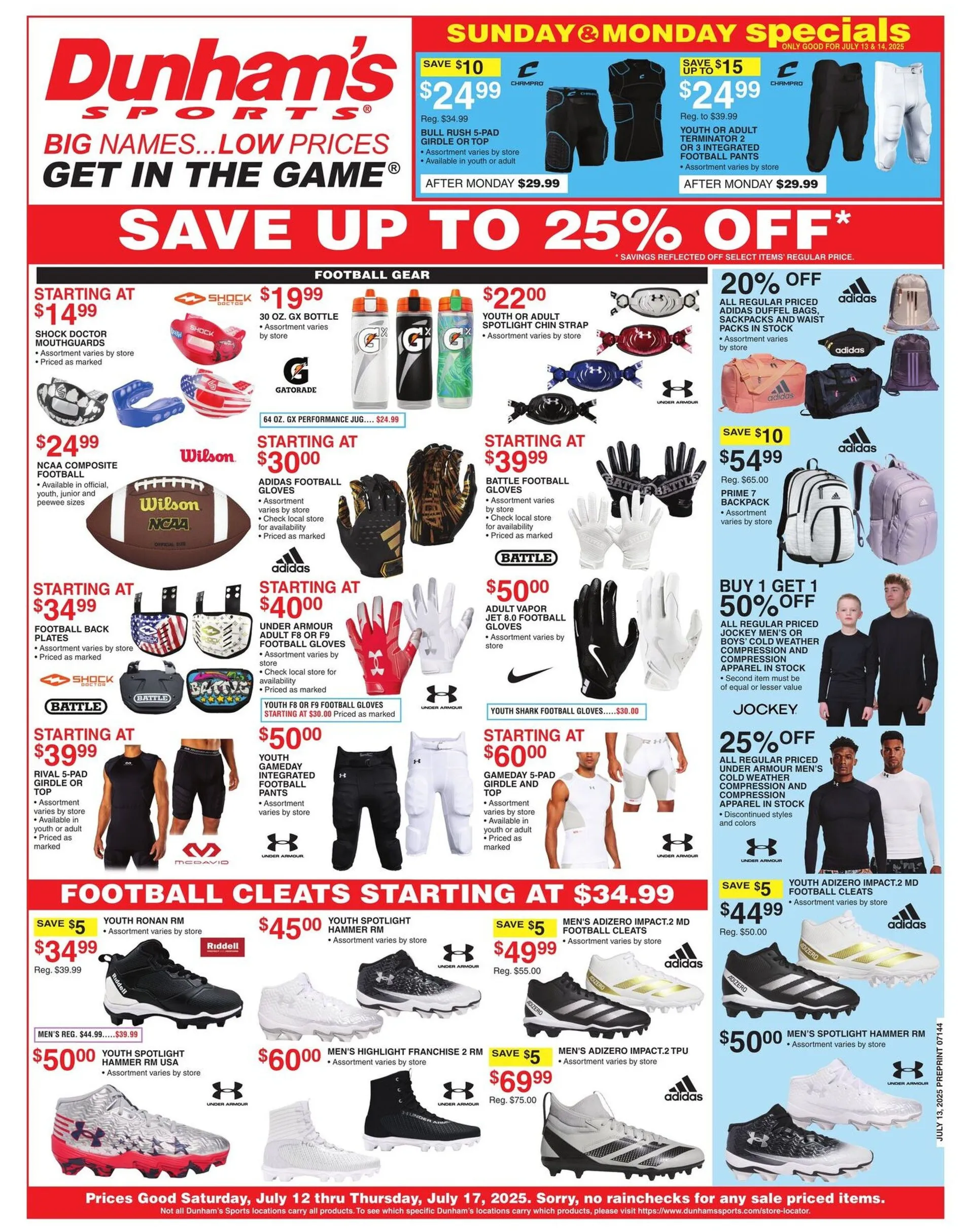 Weekly ad Dunham's Sports weekly ads  from July 12 to July 17 2025 - Page 1