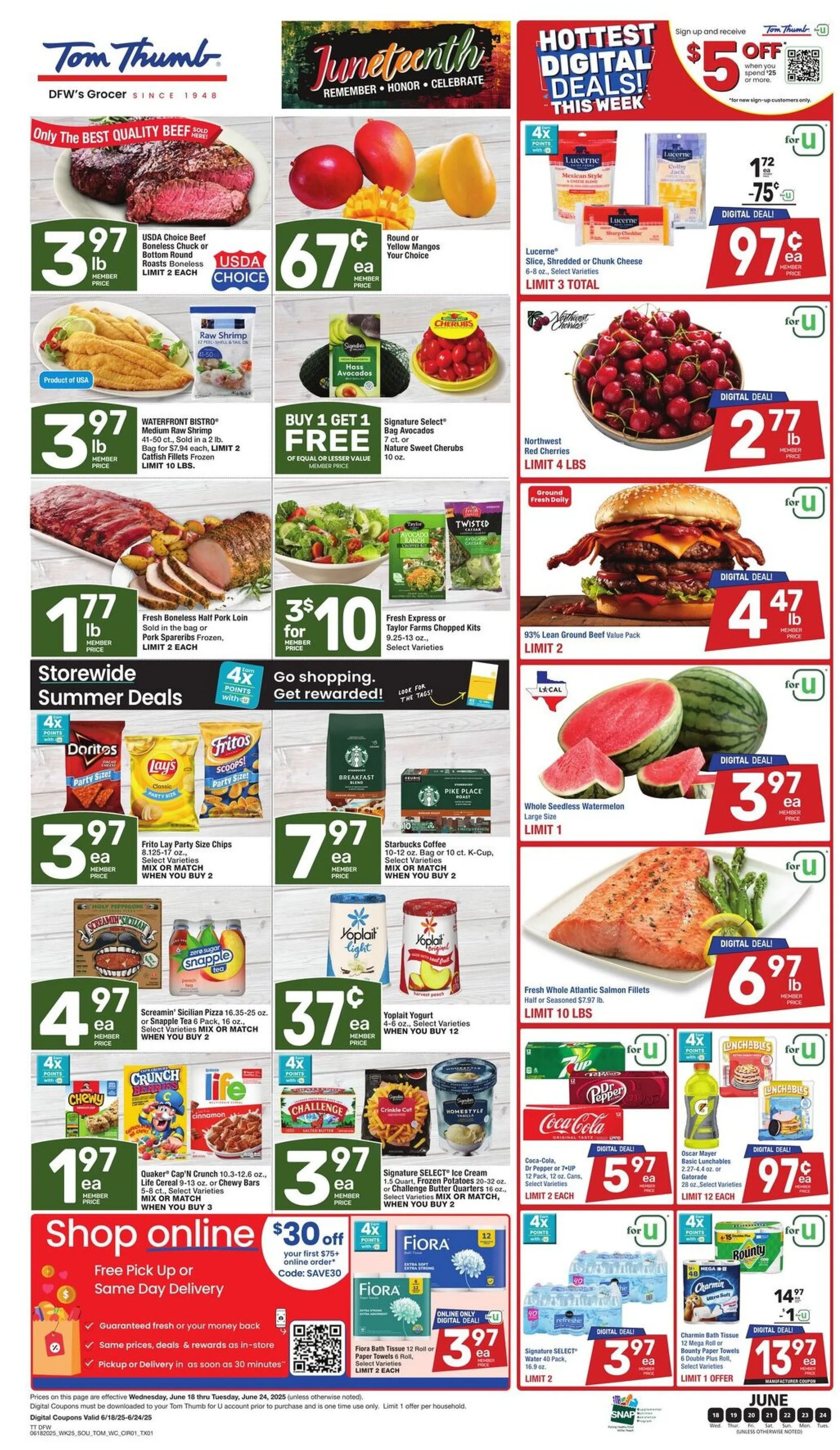 Weekly ad Tom Thumb Deals from June 18 to June 24 2025 - Page 1