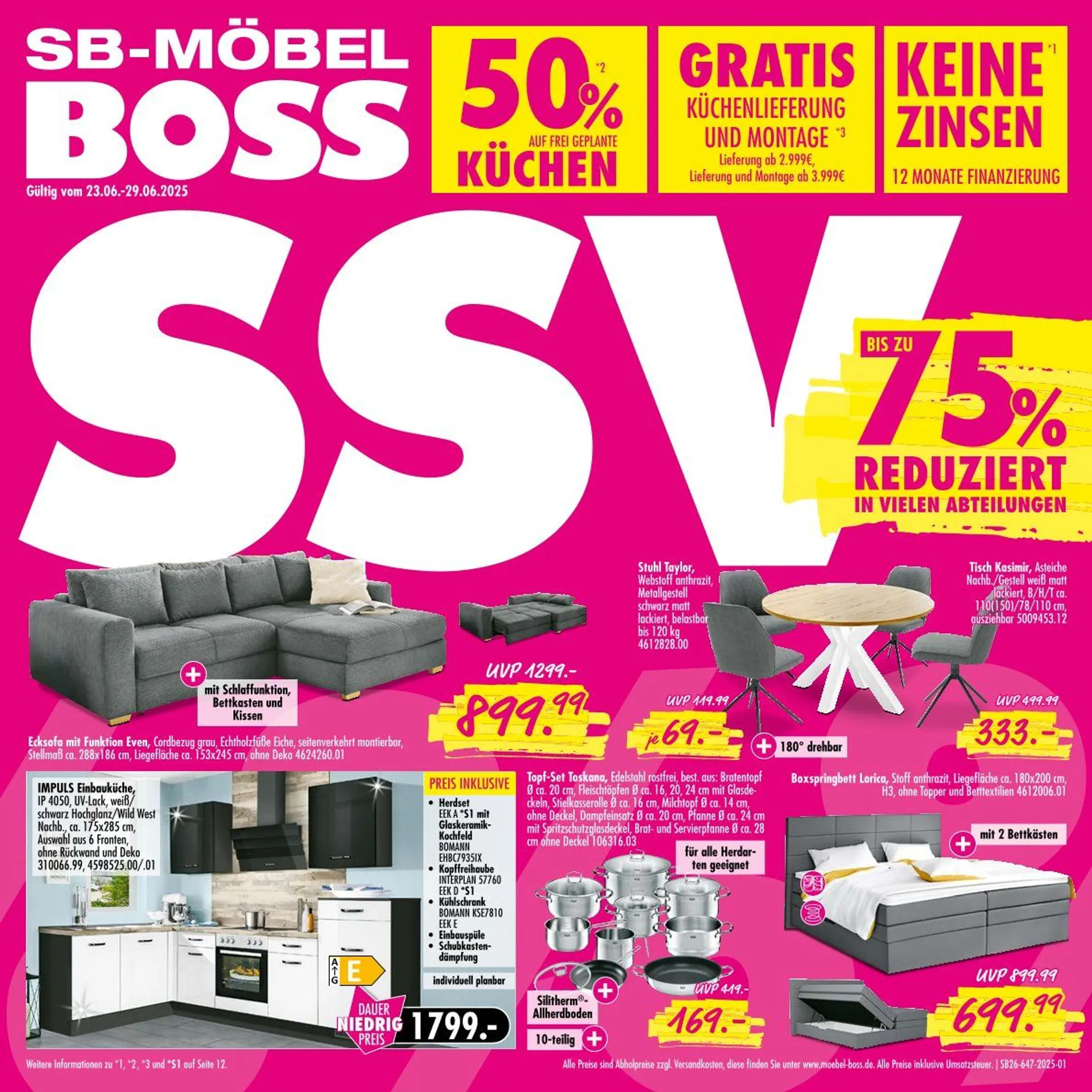 SB Möbel Boss Angebote von 23. Juni bis 30. Juni 2025 - Prospekt seite 1