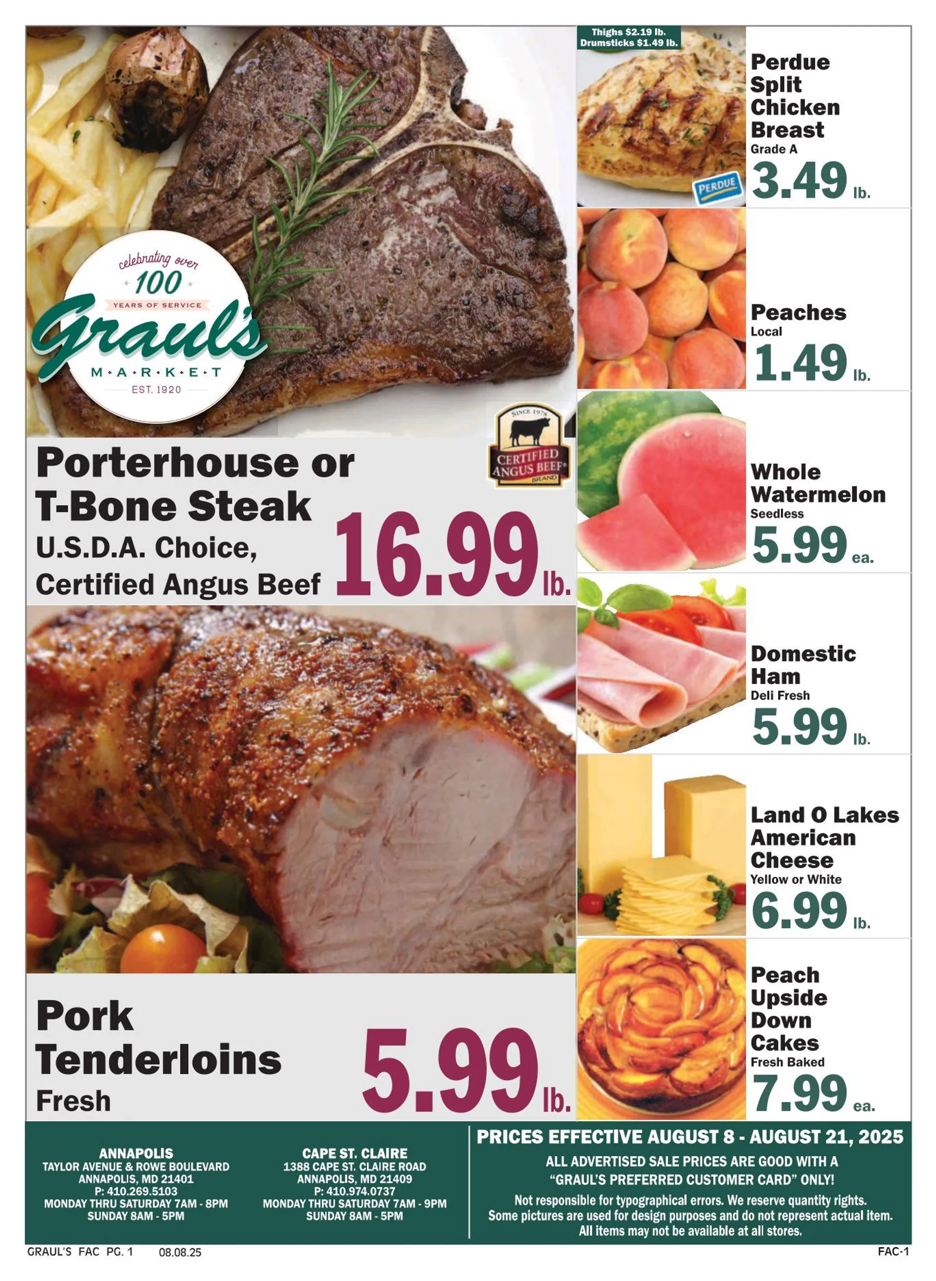 Weekly ad Graul's Market Sales from August 8 to August 21 2025 - Page 1