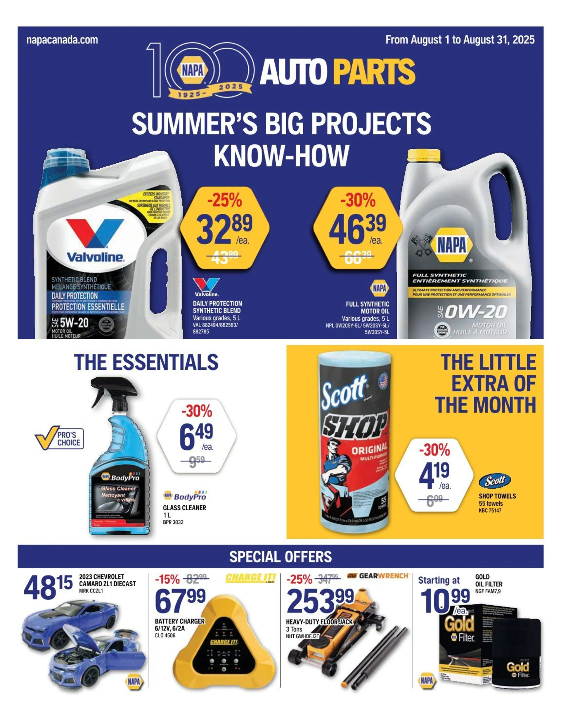  NAPA Auto Parts flyers  from August 1 to August 31 2025 - flyer page 1