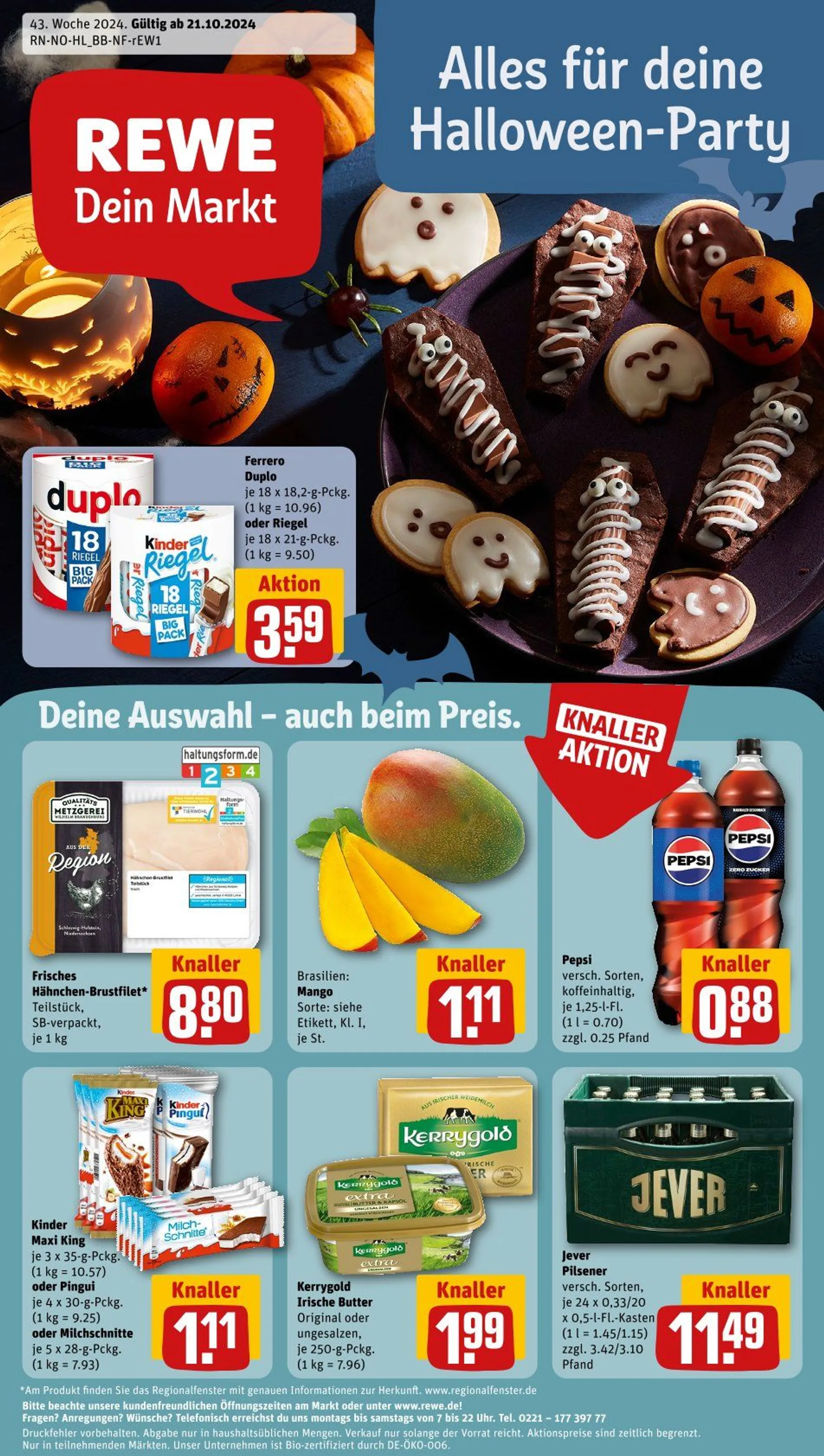 REWE Prospekt von 21. Oktober bis 26. Oktober 2024 - Prospekt seite 1