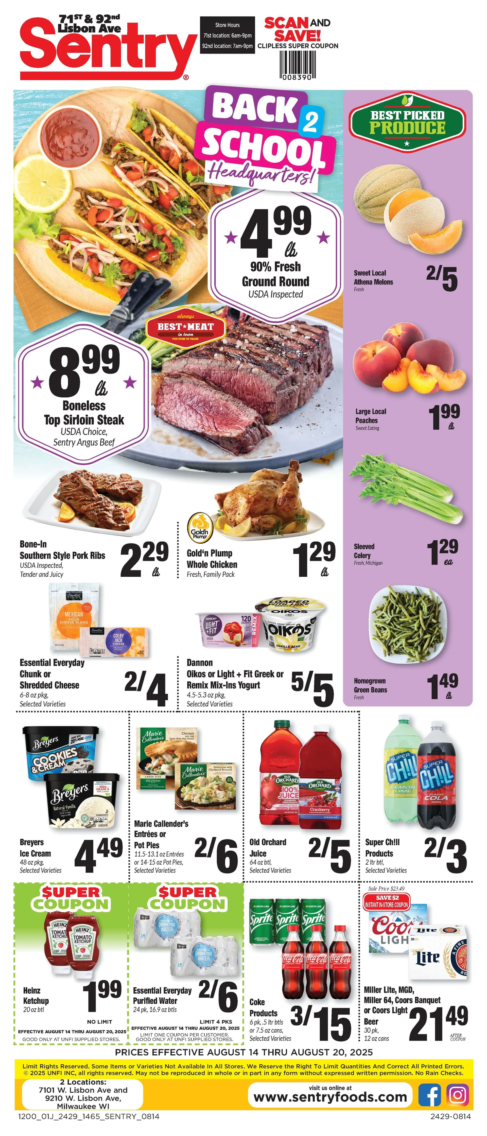 Weekly ad Sentry Foods Sales from August 14 to August 20 2025 - Page 1