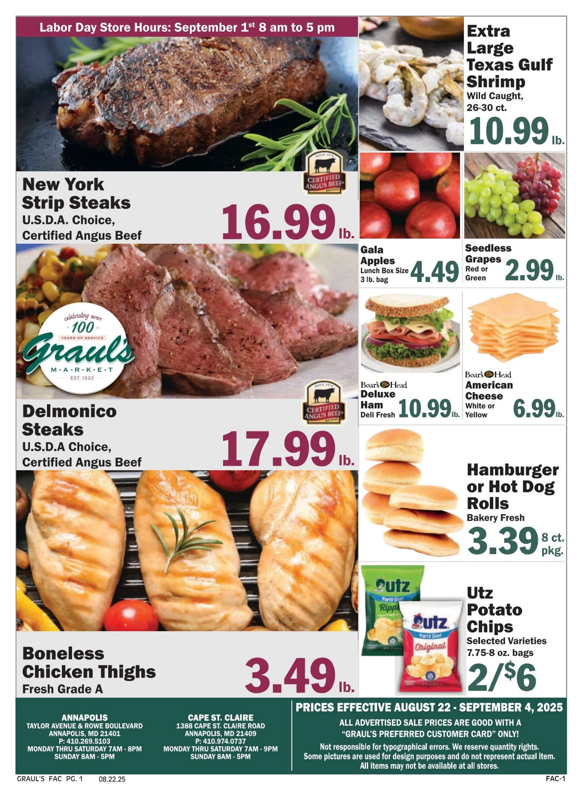 Weekly ad Graul's Market Sales from August 22 to September 4 2025 - Page 1