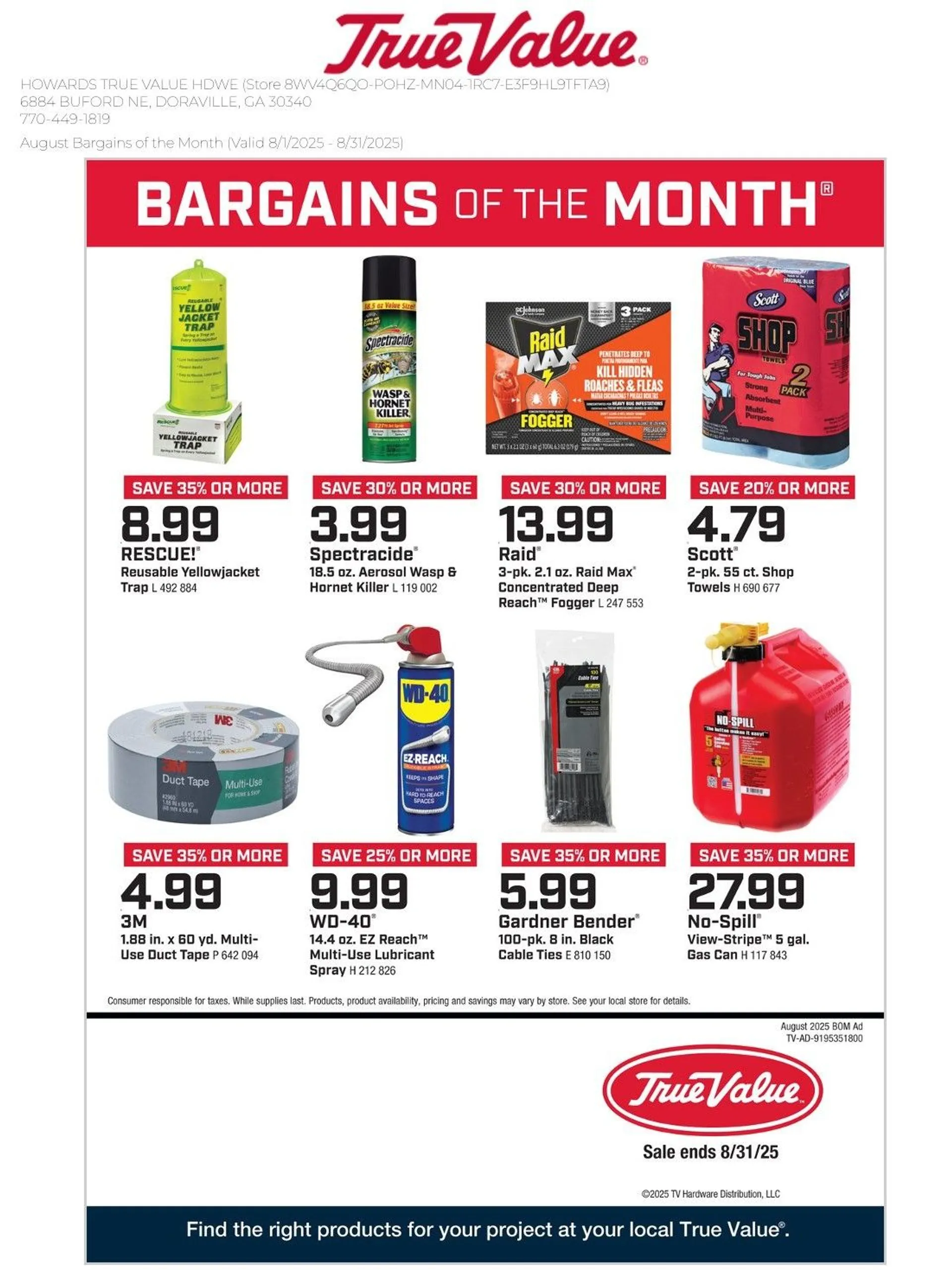 Weekly ad True Value Sales from August 1 to August 31 2025 - Page 1