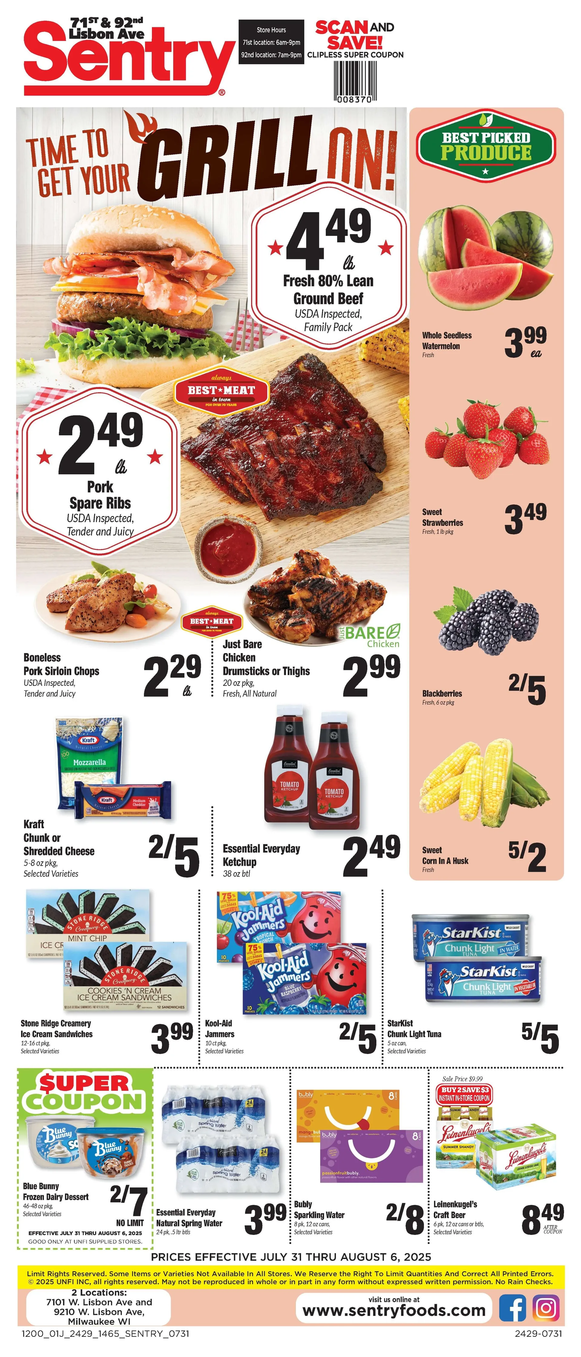 Weekly ad Sentry Foods Sales from July 31 to August 6 2025 - Page 1