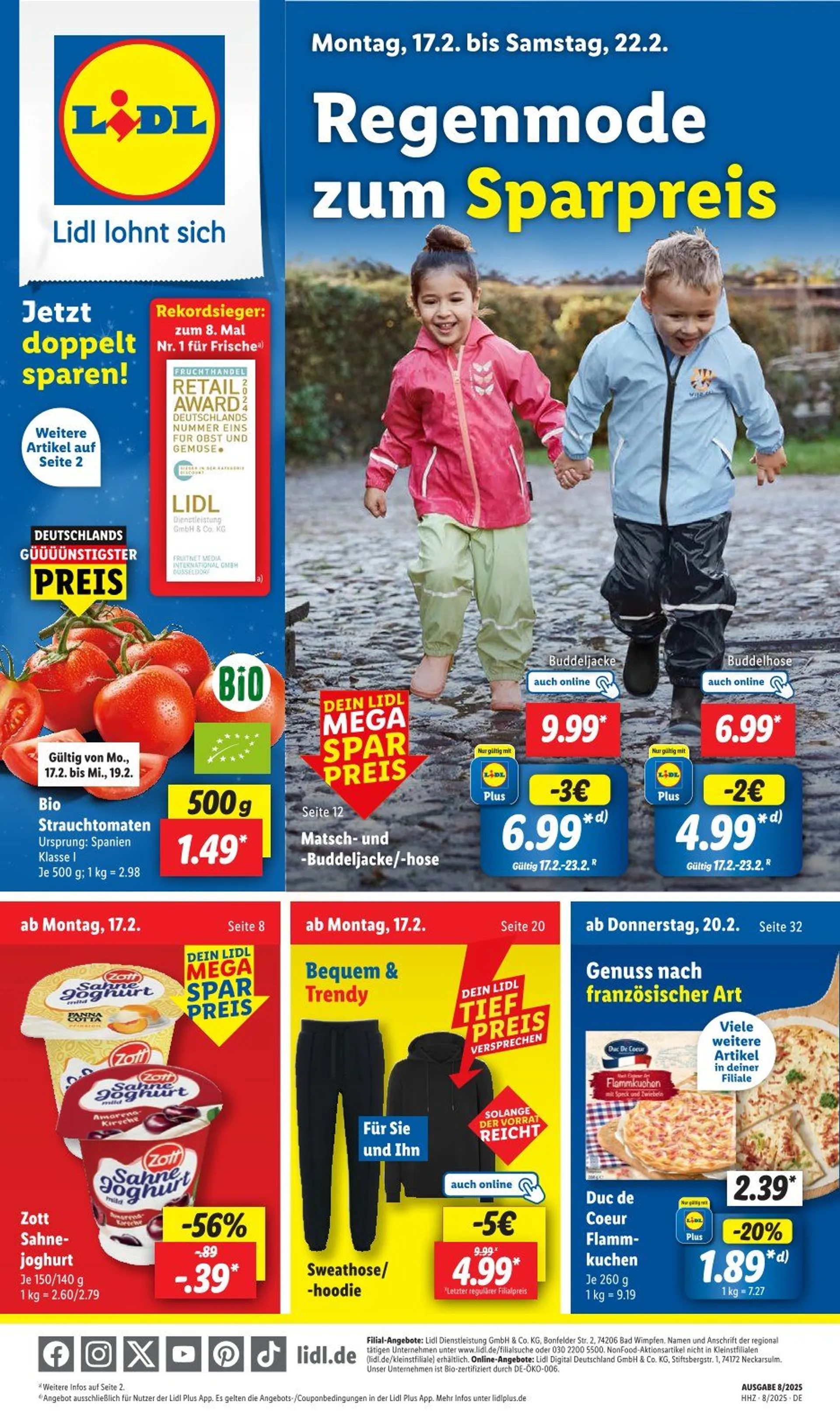 Lidl Prospekt von 17. Februar bis 22. Februar 2025 - Prospekt seite 1