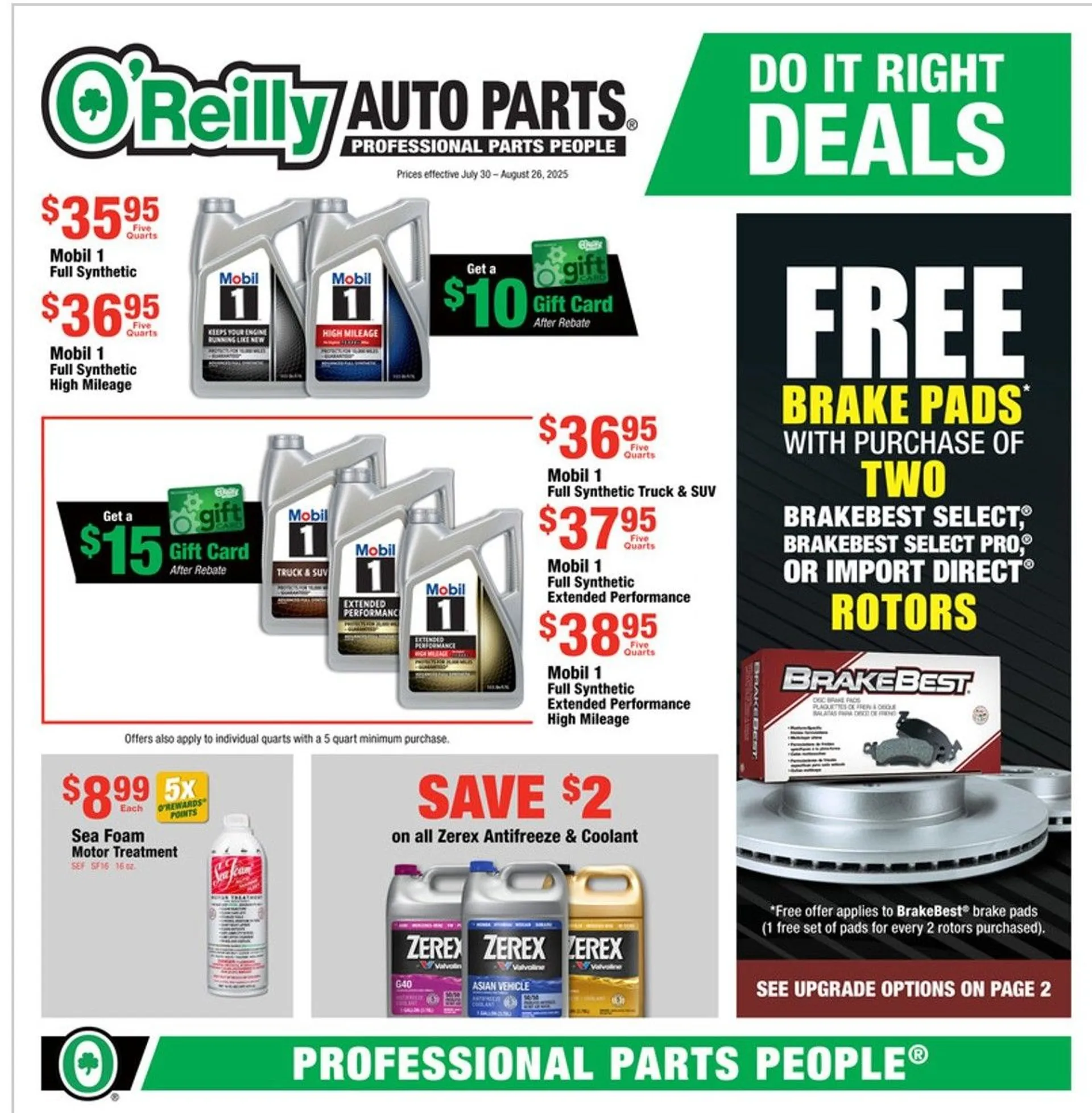 Weekly ad O'Reilly Auto Parts Sales from July 30 to August 26 2025 - Page 