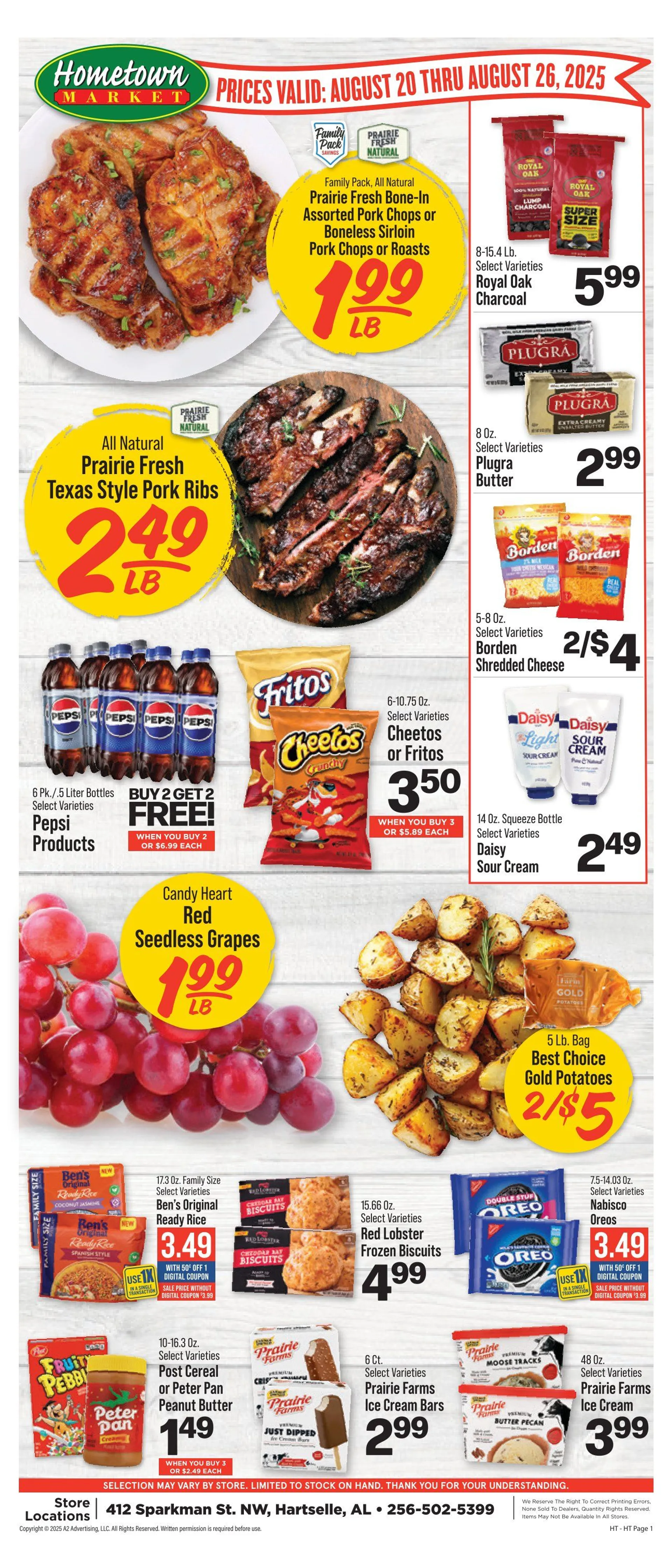 Weekly ad Hometown Market Sales from August 20 to August 26 2025 - Page 1