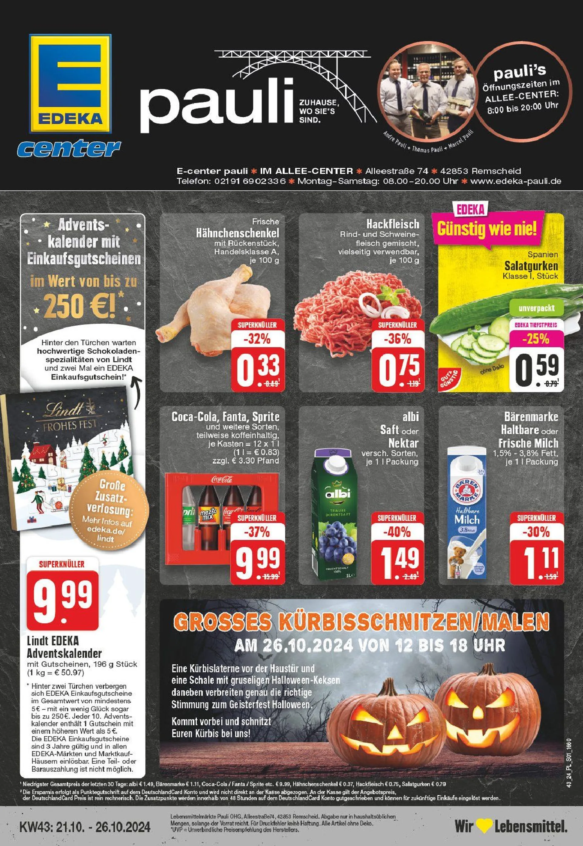 Edeka Prospekt von 21. Oktober bis 26. Oktober 2024 - Prospekt seite 1