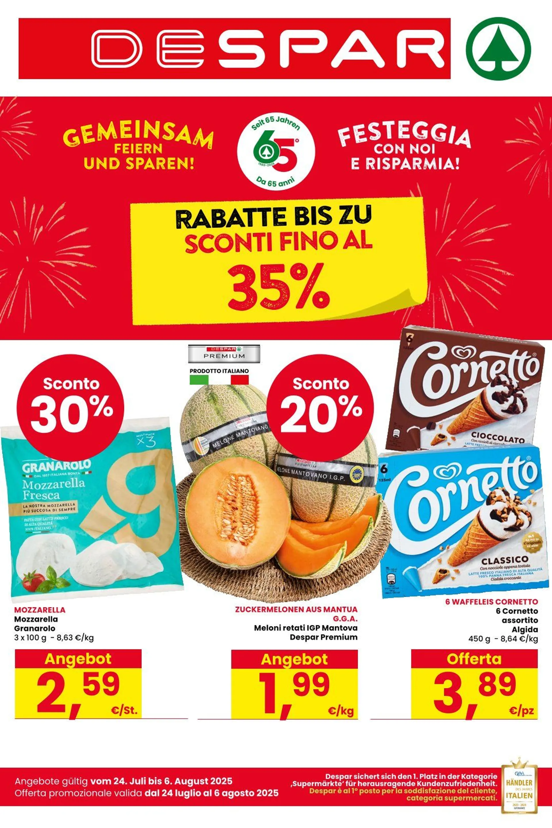 Volantini Interspar da 24 luglio a 6 agosto di 2025 - Pagina del volantino 1