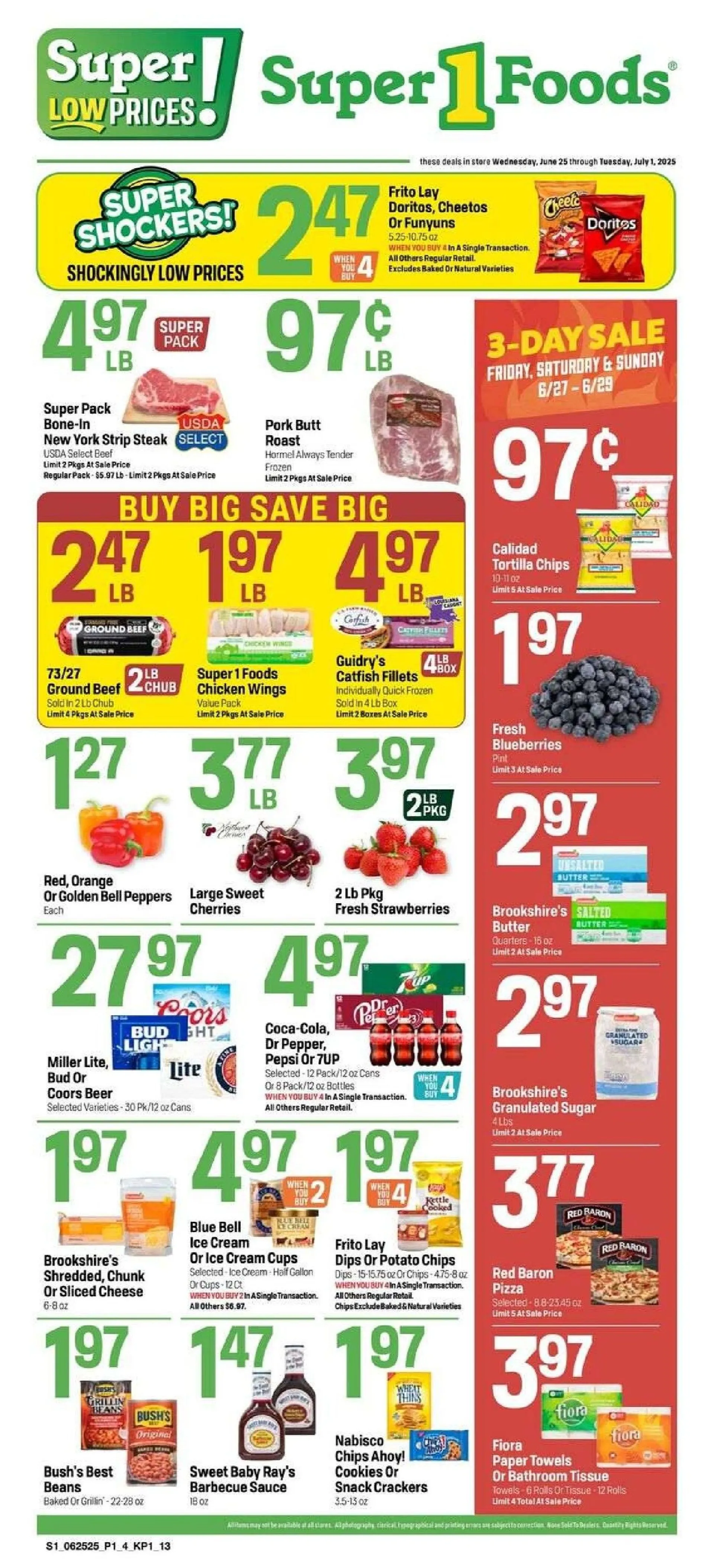 Weekly ad Super 1 Foods Deals from June 25 to July 1 2025 - Page 1