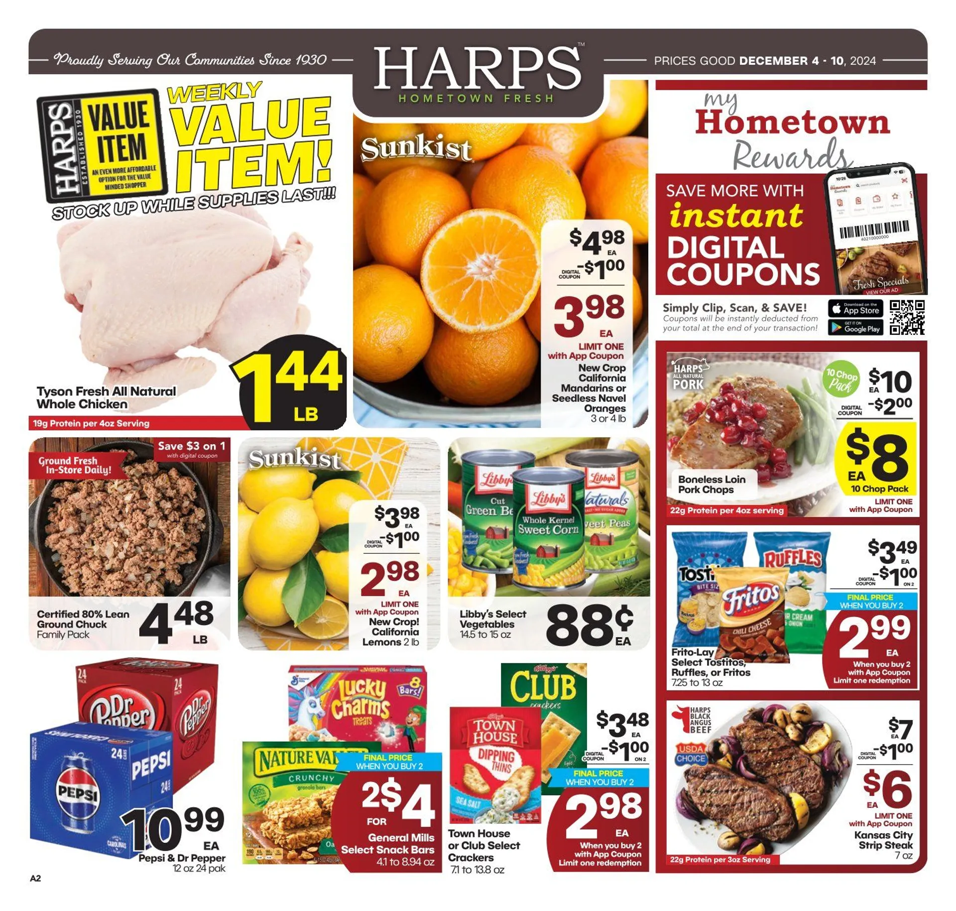 Weekly ad Harps Foods Weekly Ad from December 4 to December 10 2024 - Page 