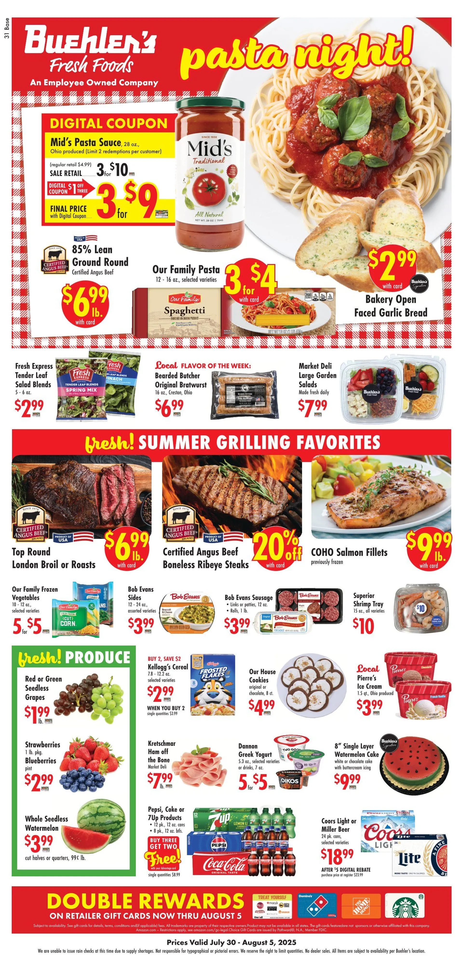 Weekly ad Buehler's Fresh Foods Sales from July 30 to August 5 2025 - Page 1