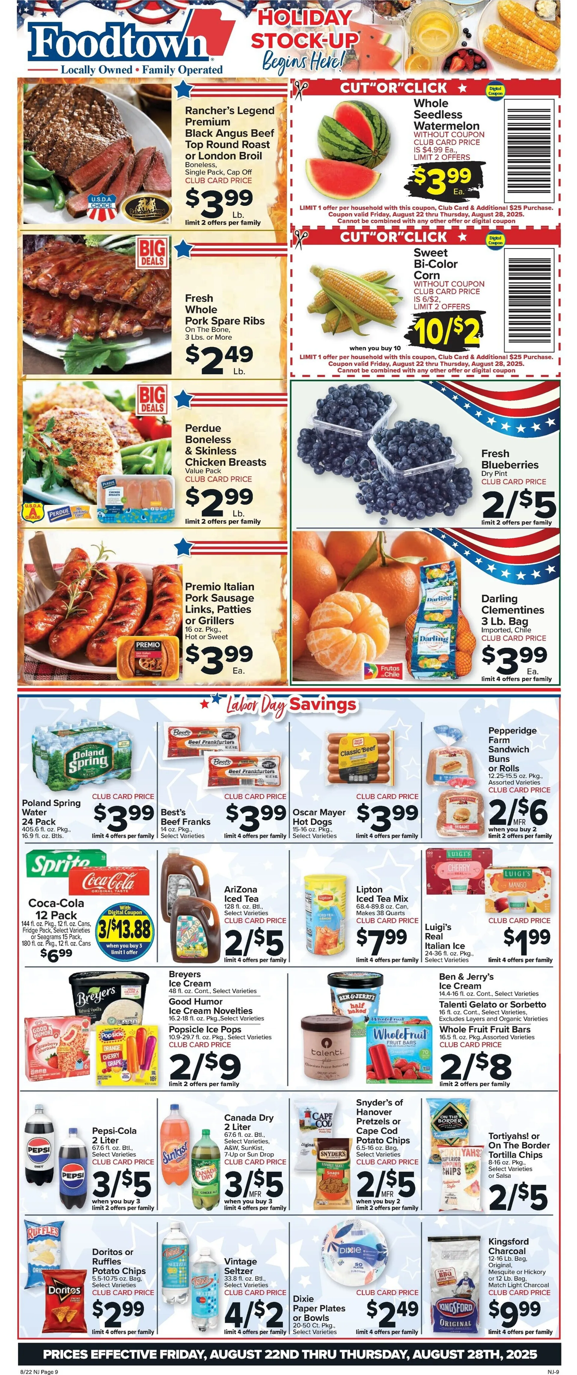 Weekly ad Foodtown Sales from August 22 to August 28 2025 - Page 1