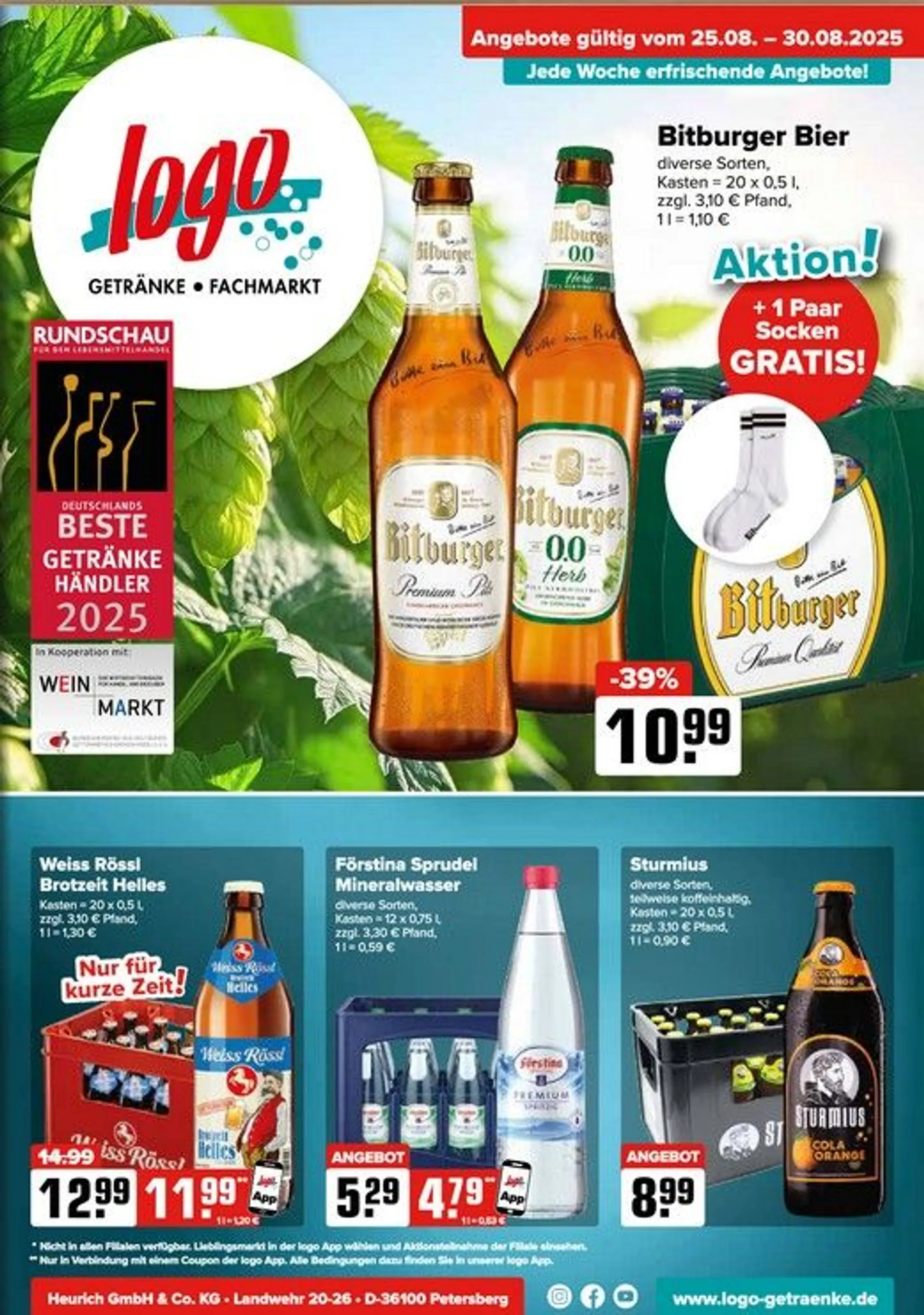 Logo Getränkemarkt Prospekte  von 25. August bis 30. August 2025 - Prospekt seite 1