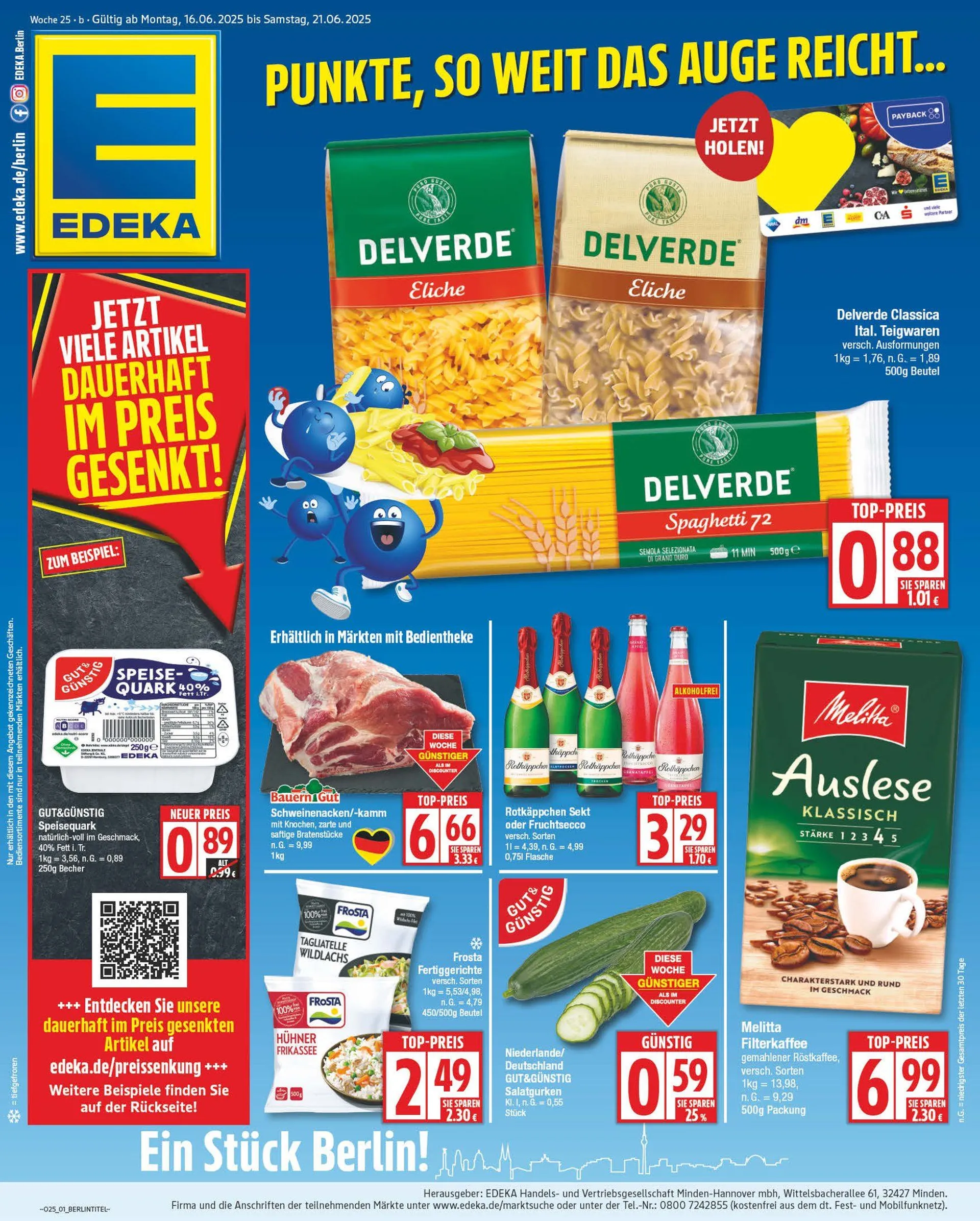 Edeka Prospekte von 16. Juni bis 21. Juni 2025 - Prospekt seite 1