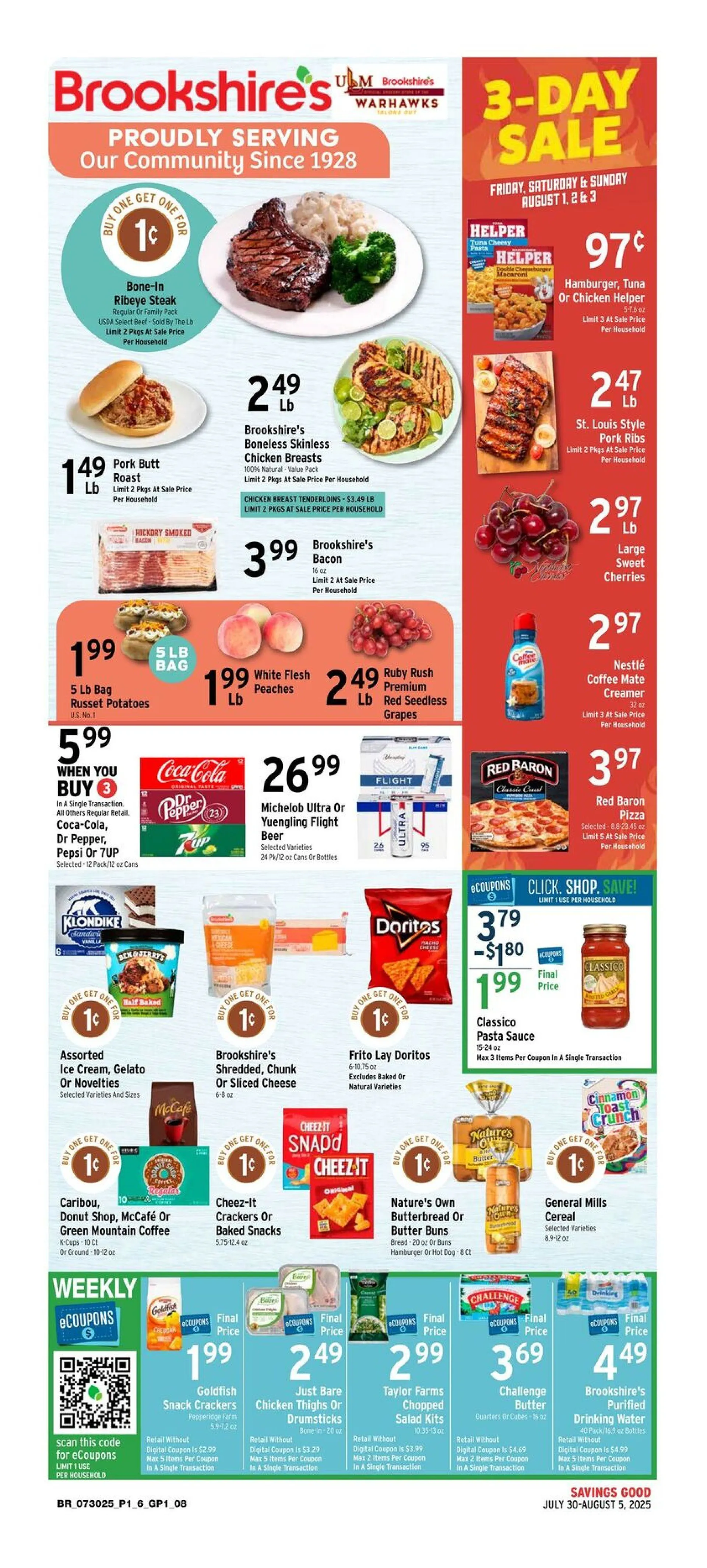 Weekly ad Brookshires Sales from July 30 to August 5 2025 - Page 1