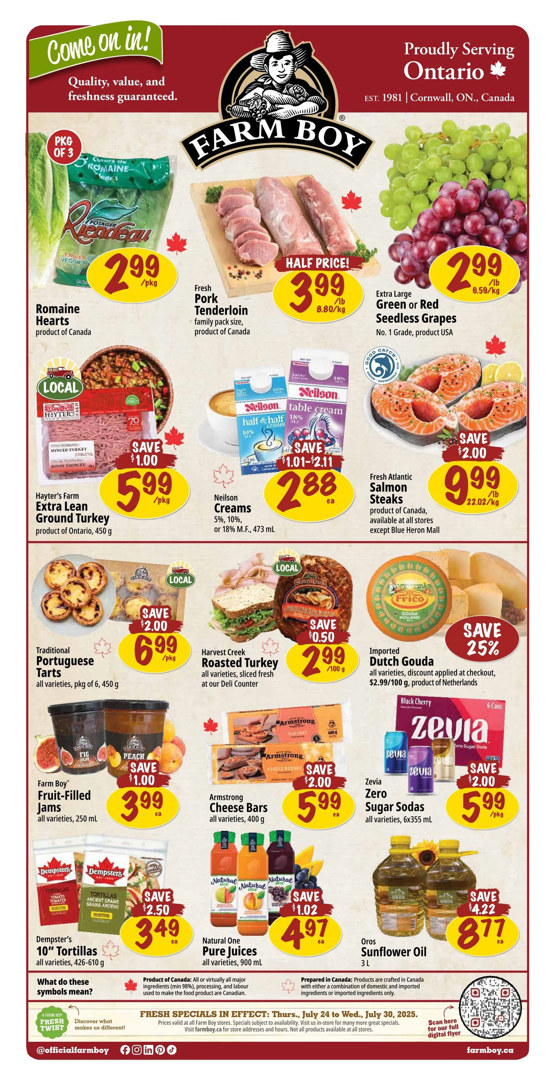 Farm Boy flyers from July 24 to July 30 2025 - flyer page 1
