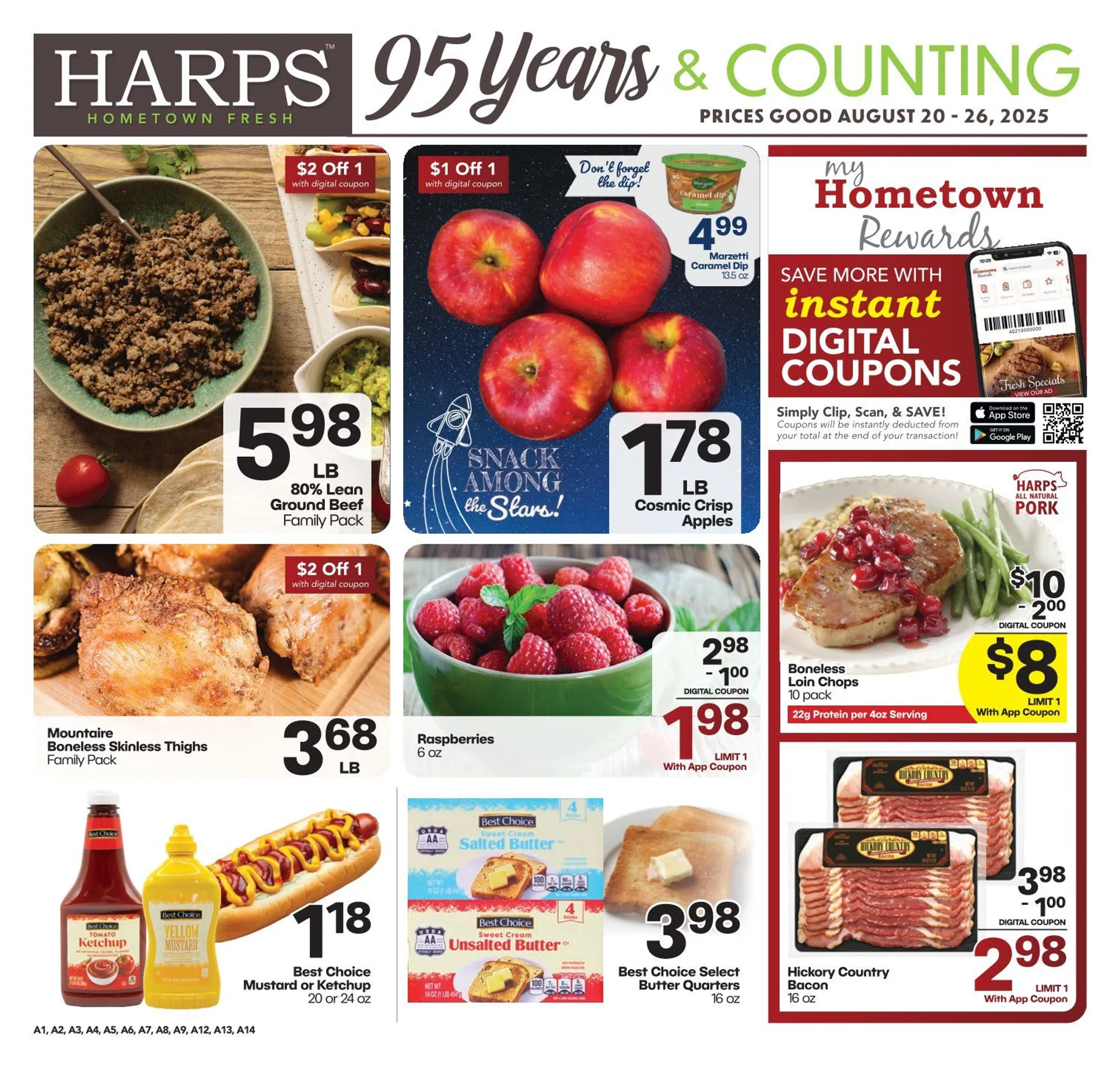 Weekly ad Harps Foods Sales from August 20 to August 26 2025 - Page 1