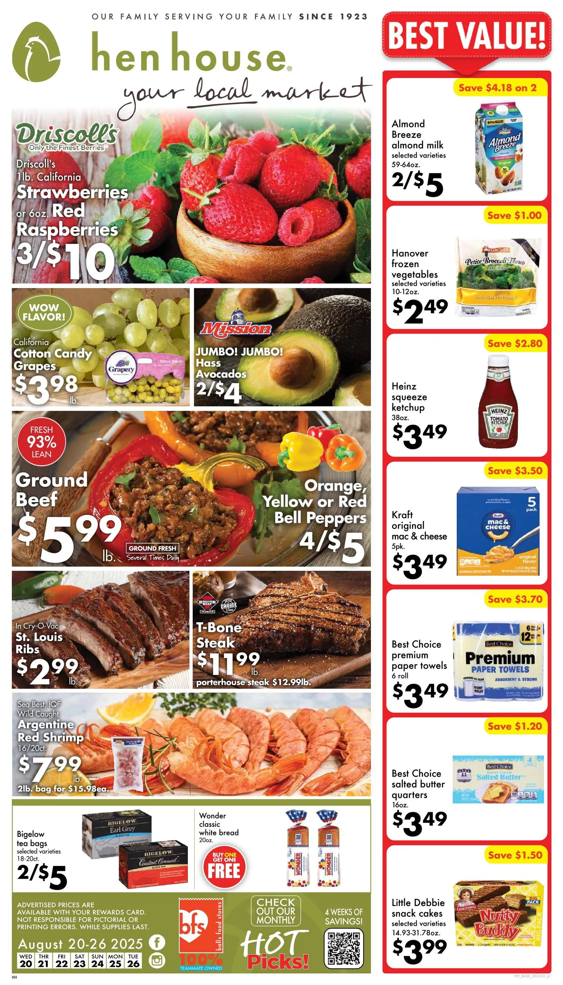 Weekly ad Hen House Sales from August 20 to August 26 2025 - Page 1