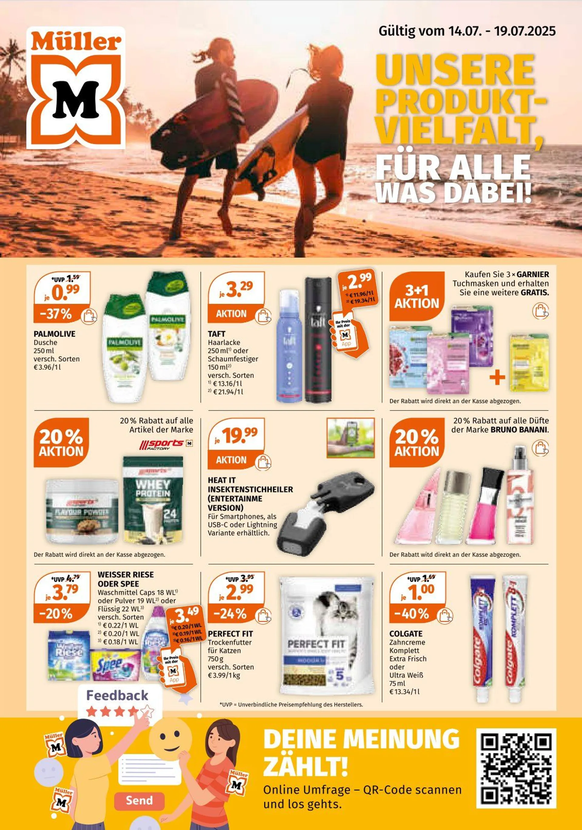 Müller Prospekte von 14. Juli bis 19. Juli 2025 - Prospekt seite 1