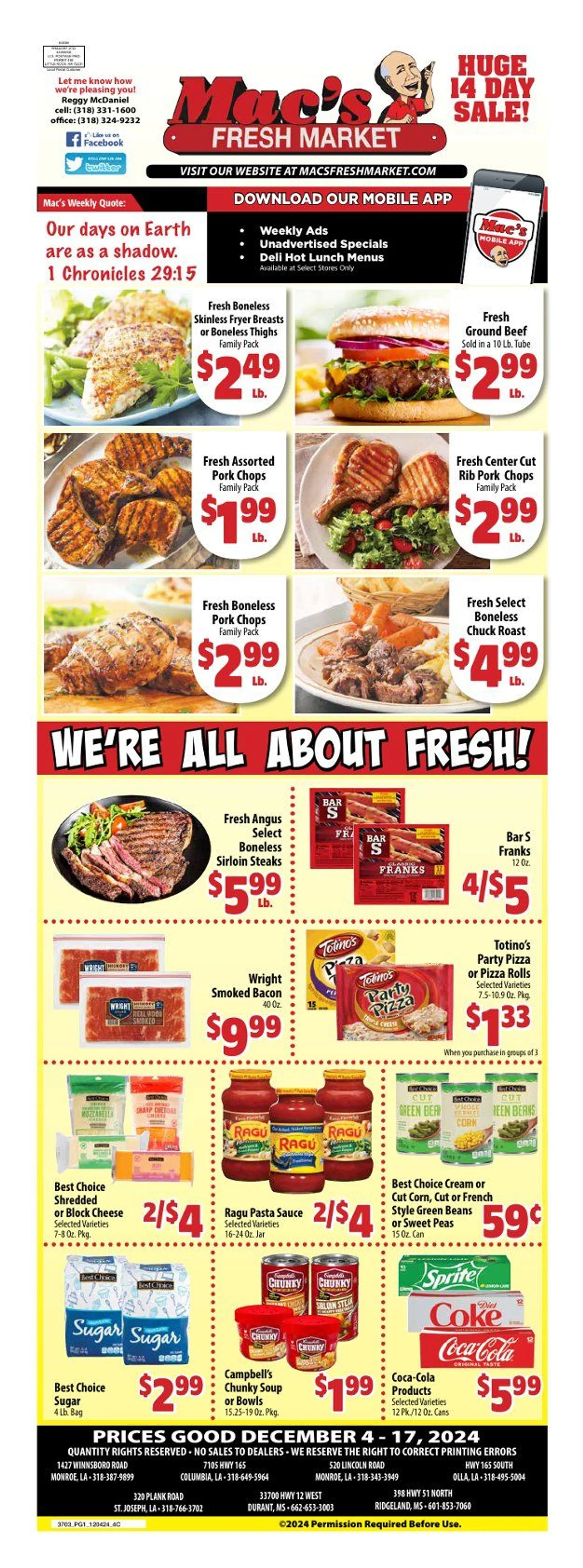 Weekly ad Mac's Freshmarket Weekly Ad from December 4 to December 17 2024 - Page 