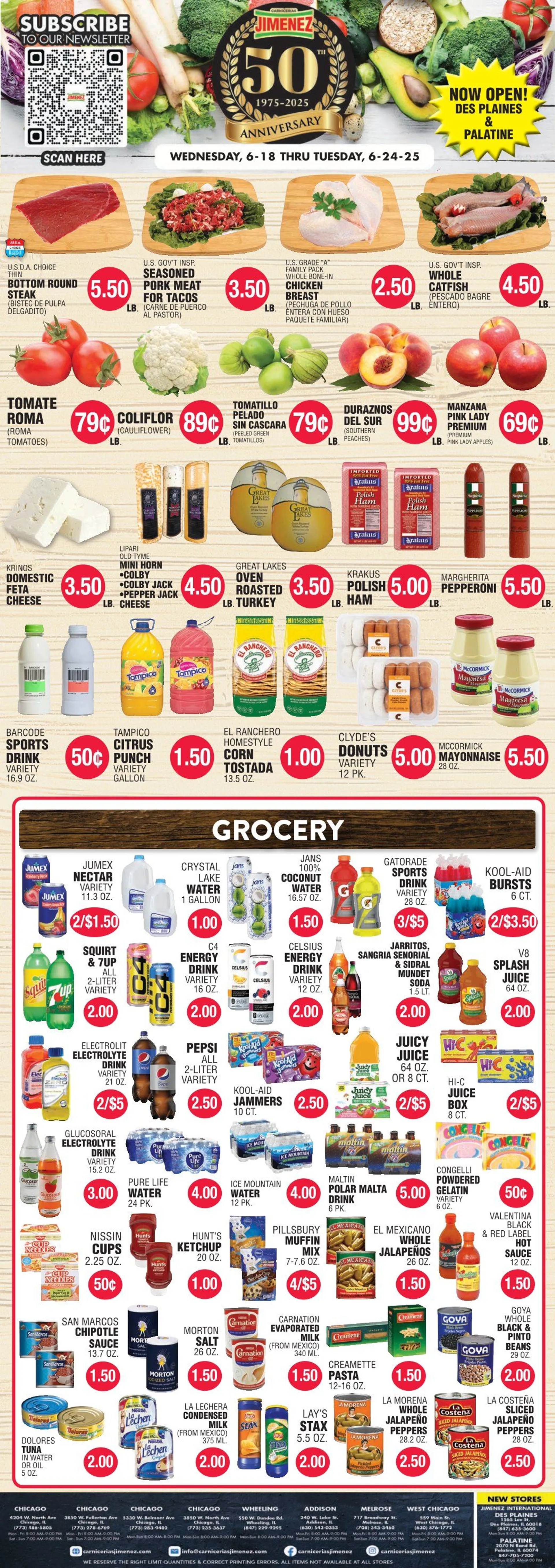 Weekly ad Carnicerias Jimenez weekly ads from June 23 to June 26 2025 - Page 1