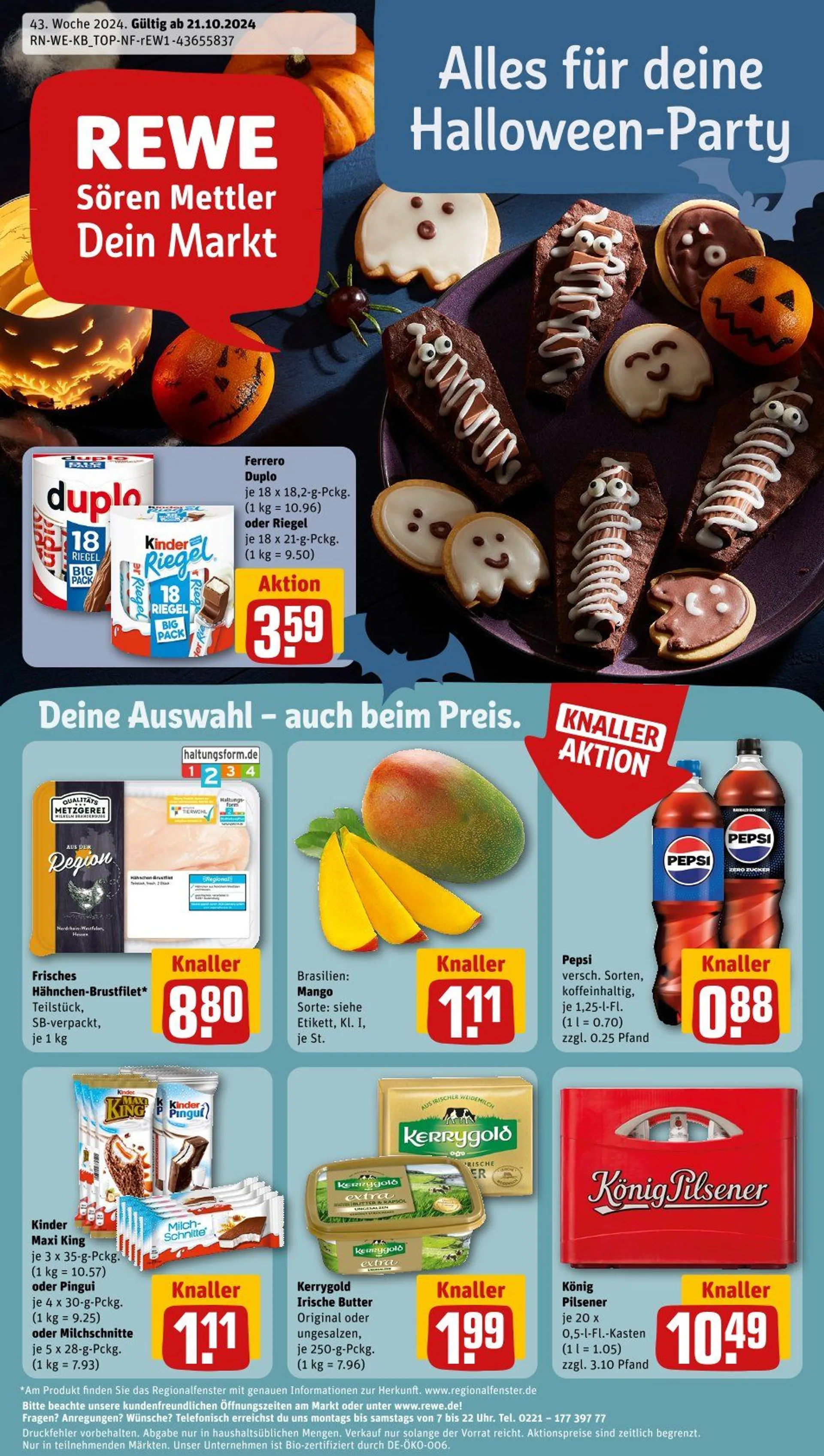 REWE Prospekt von 21. Oktober bis 26. Oktober 2024 - Prospekt seite 1