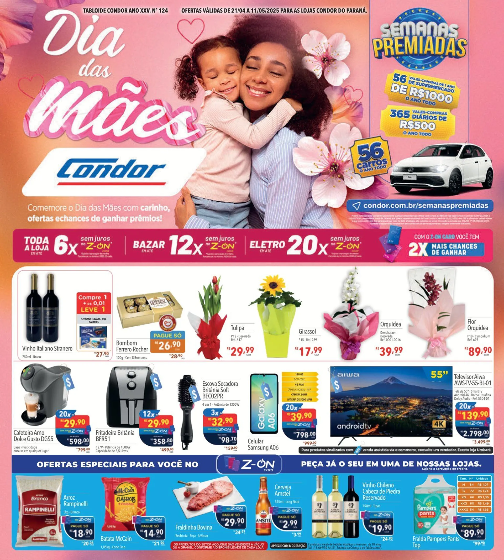 Encarte de Folhetos Supermercados Condor 21 de abril até 11 de maio 2025 - Pagina 1