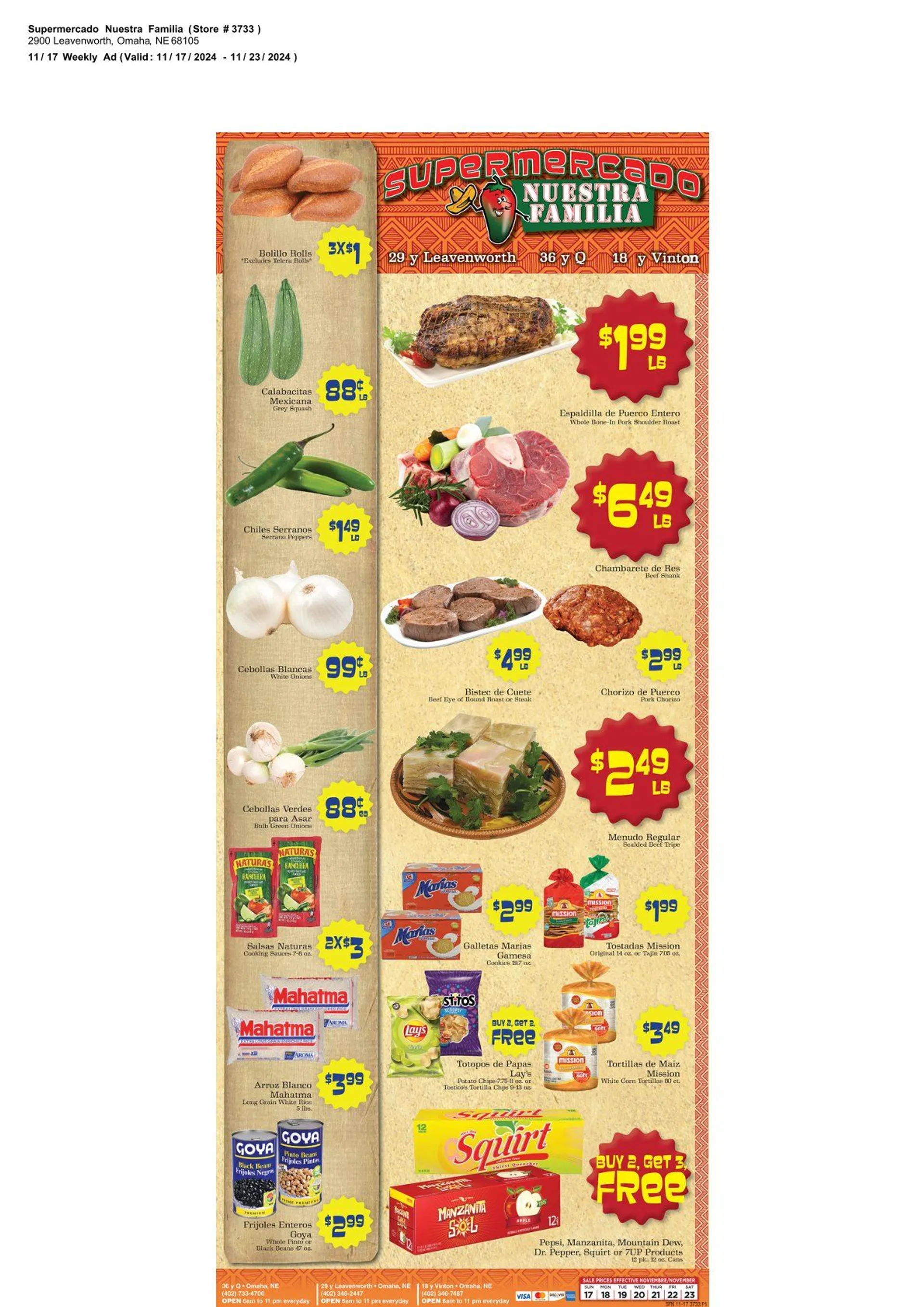 Weekly ad Supermercado Nuestra Familia Deals from November 21 to November 23 2024 - Page 