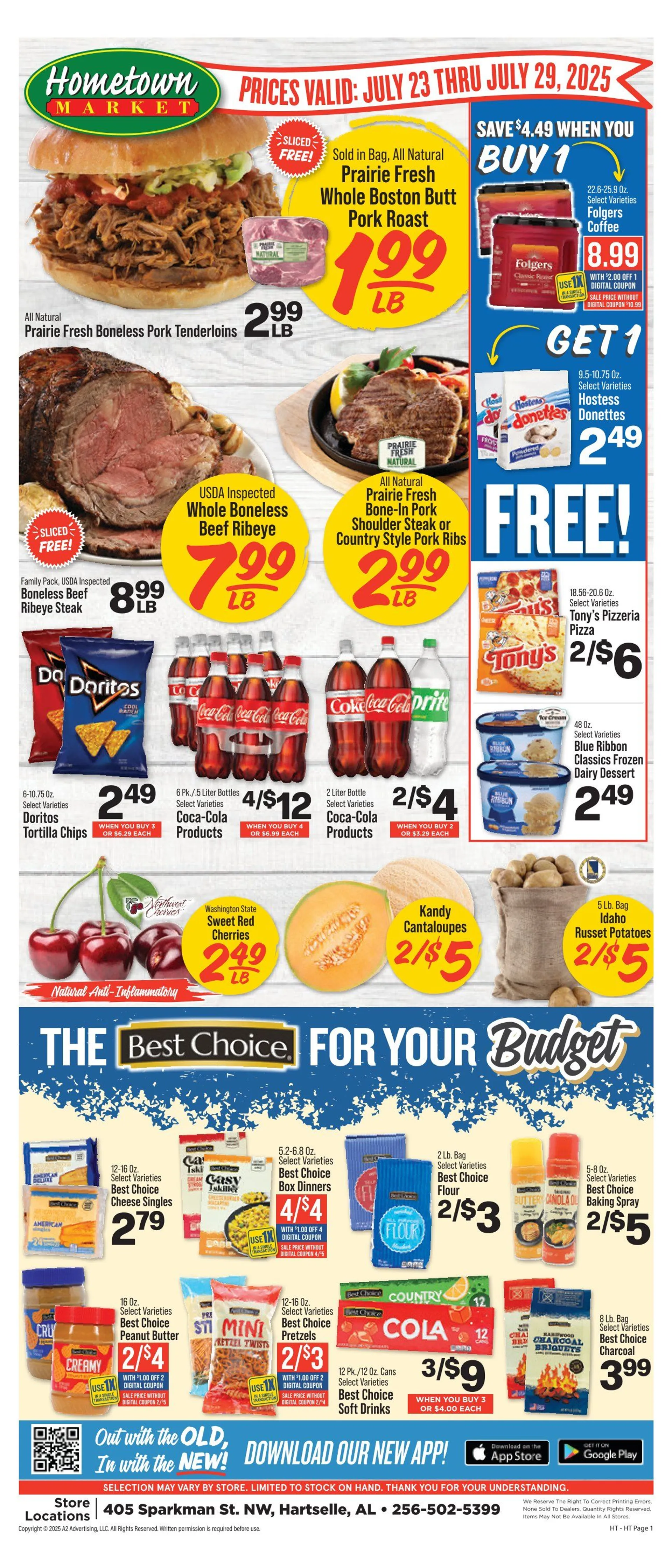 Weekly ad Hometown Market Sales from July 23 to July 29 2025 - Page 1