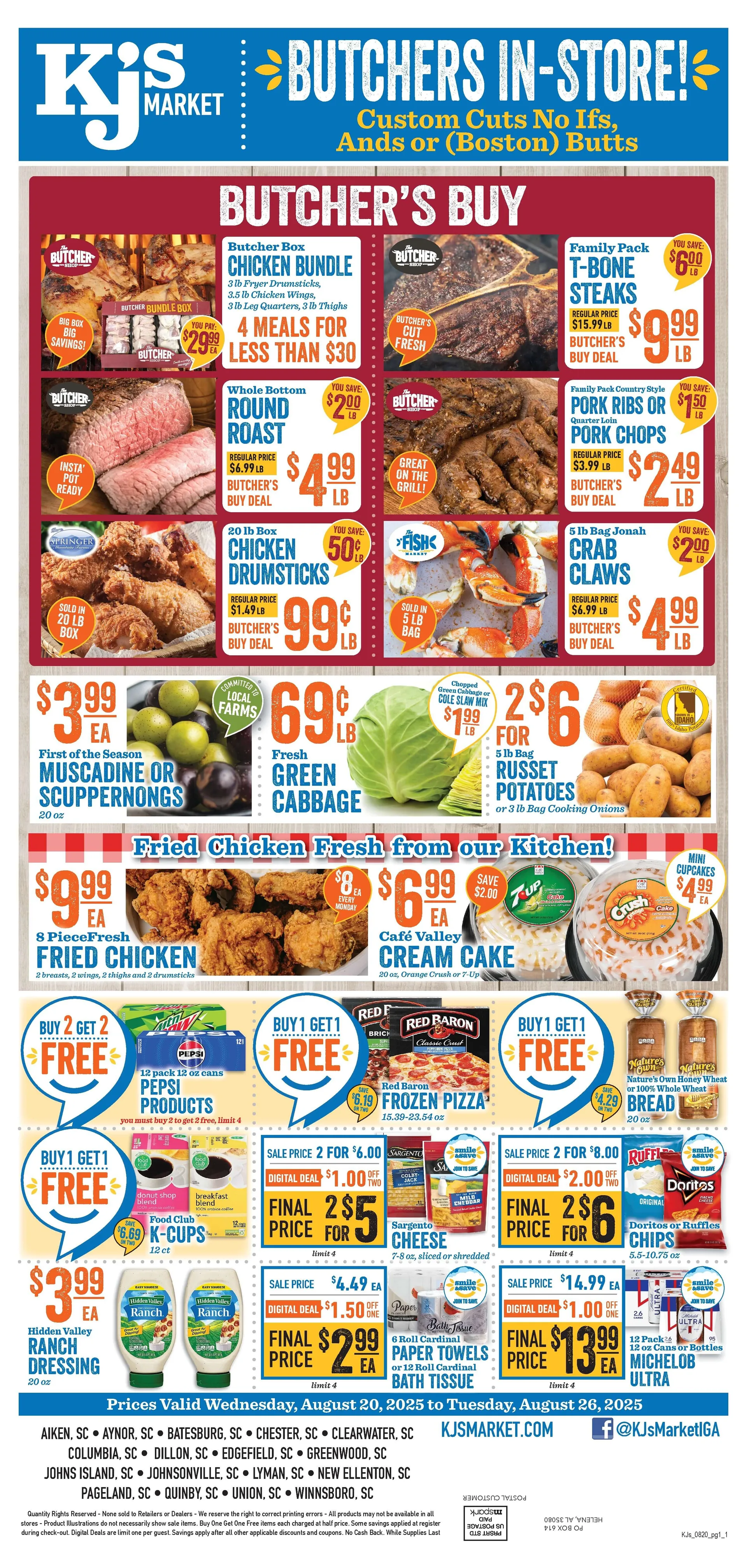 Weekly ad KJ´s Market Sales from August 20 to August 26 2025 - Page 1