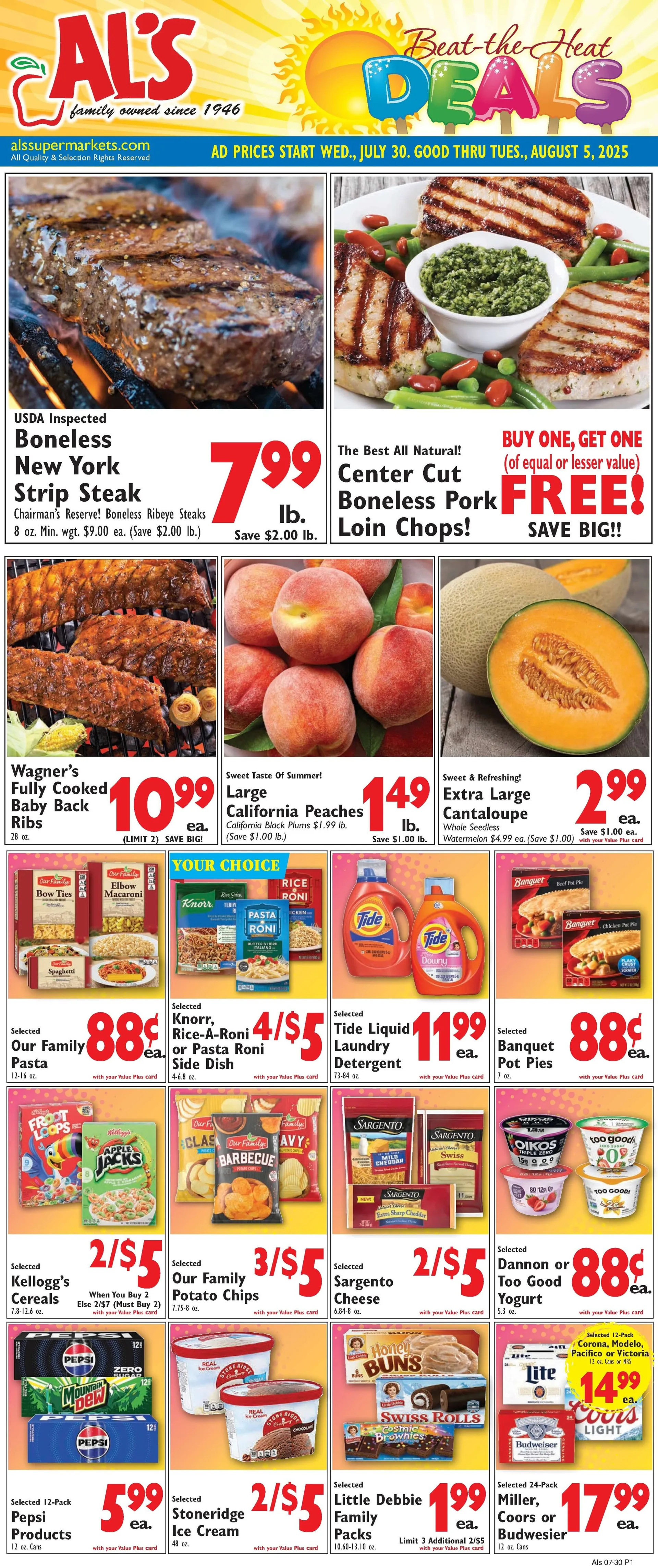 Weekly ad Al's Supermarket Sales from July 30 to August 5 2025 - Page 1