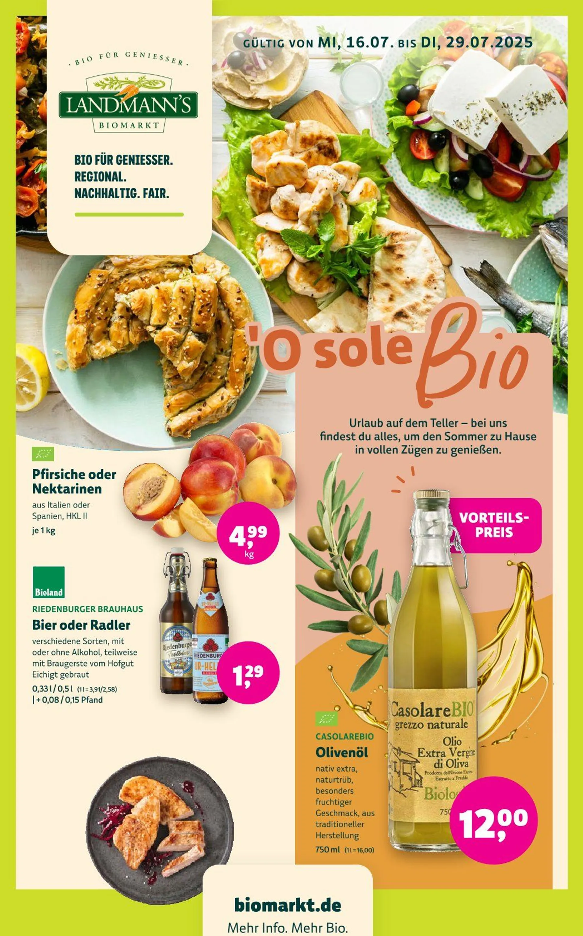 Landmann's Biomarkt Prospekte von 16. Juli bis 29. Juli 2025 - Prospekt seite 1