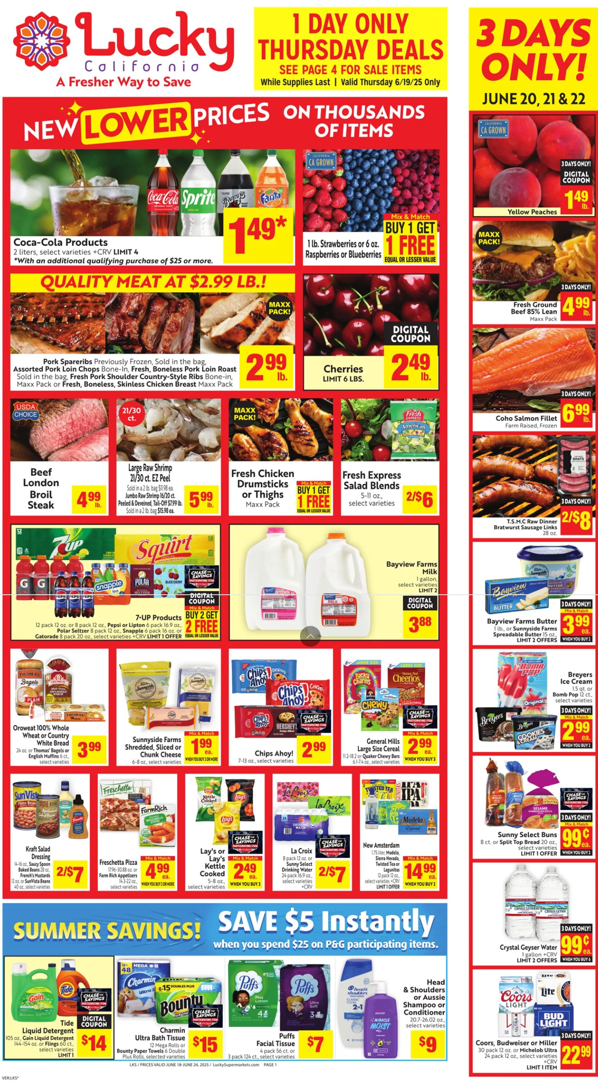 Weekly ad Lucky Supermarkets Sales from June 18 to June 24 2025 - Page 1