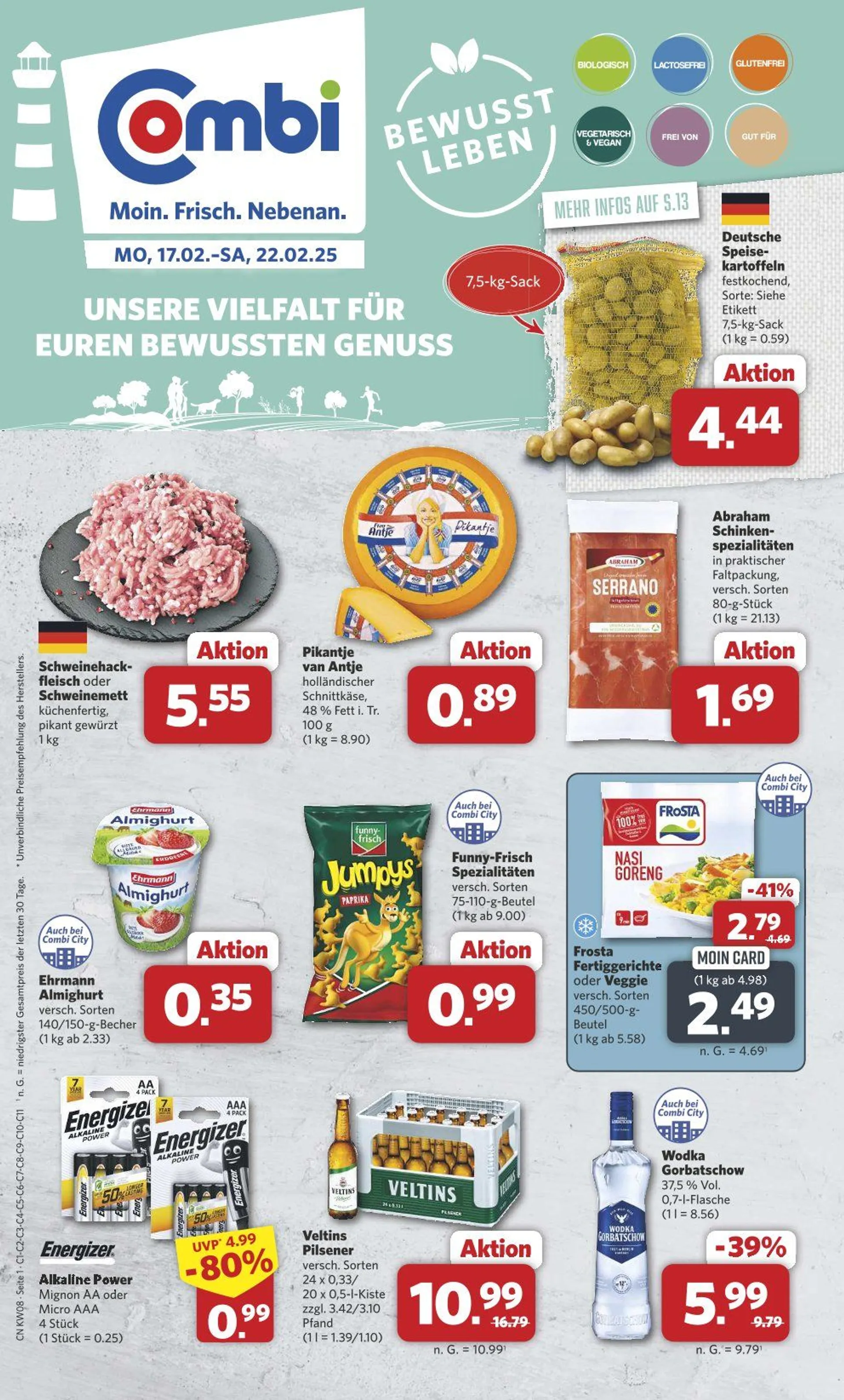 Combi Prospekt von 17. Februar bis 22. Februar 2025 - Prospekt seite 1