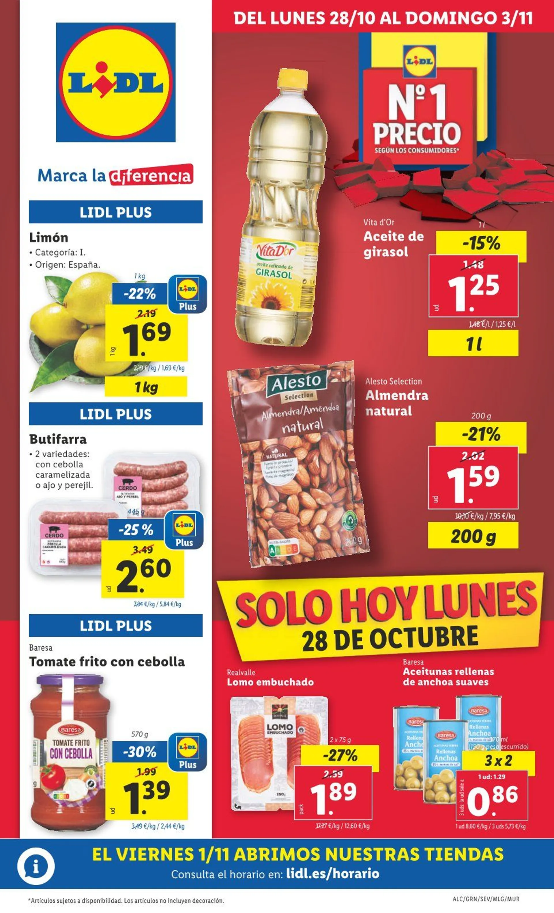 Catálogo de Lidl Ofertas 28 de octubre al 3 de noviembre 2024 - Página 1