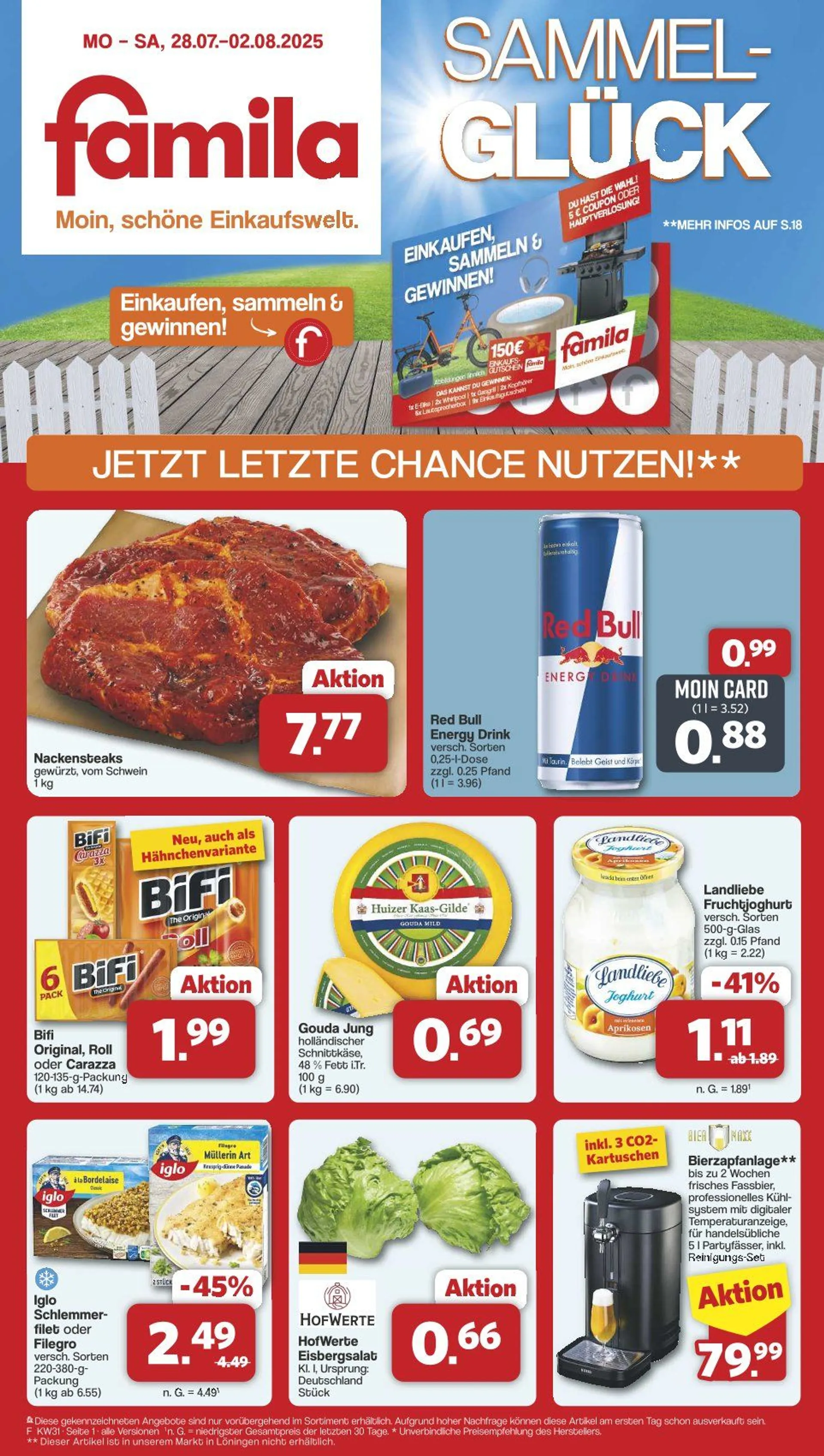 Famila Prospekte von 28. Juli bis 2. August 2025 - Prospekt seite 1