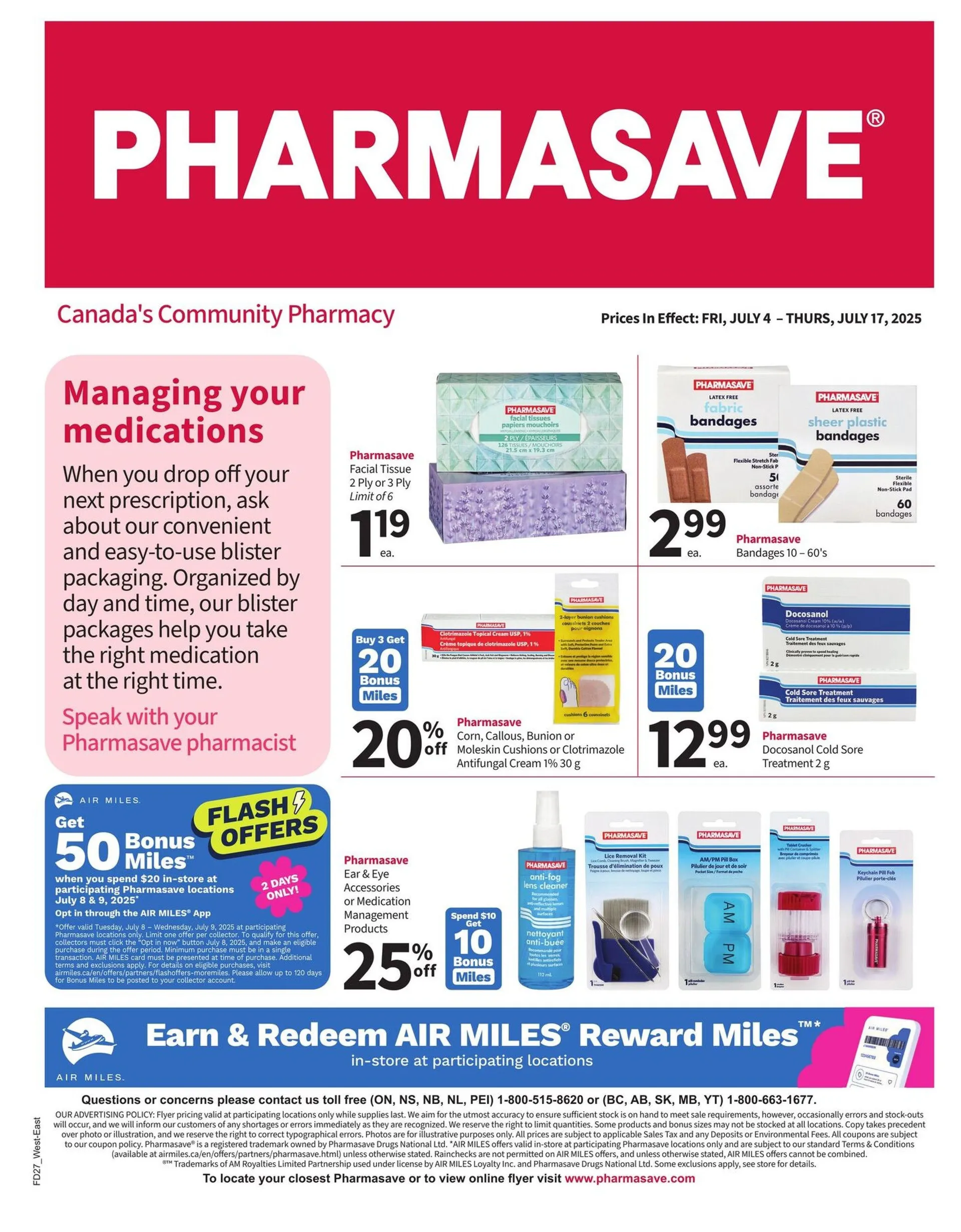 Pharmasave flyers from July 4 to July 17 2025 - flyer page 1