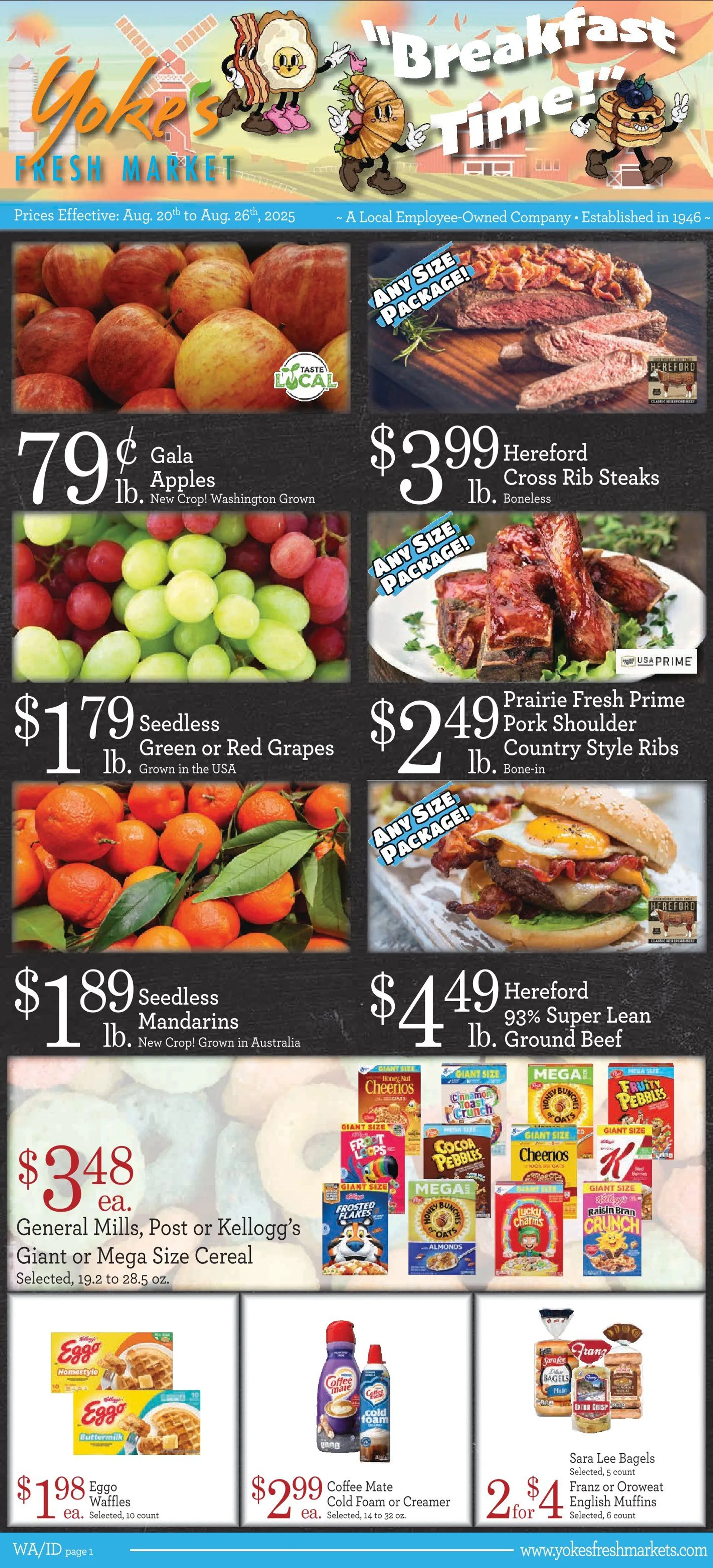 Weekly ad Yoke's Fresh Market Sales from August 20 to August 26 2025 - Page 1