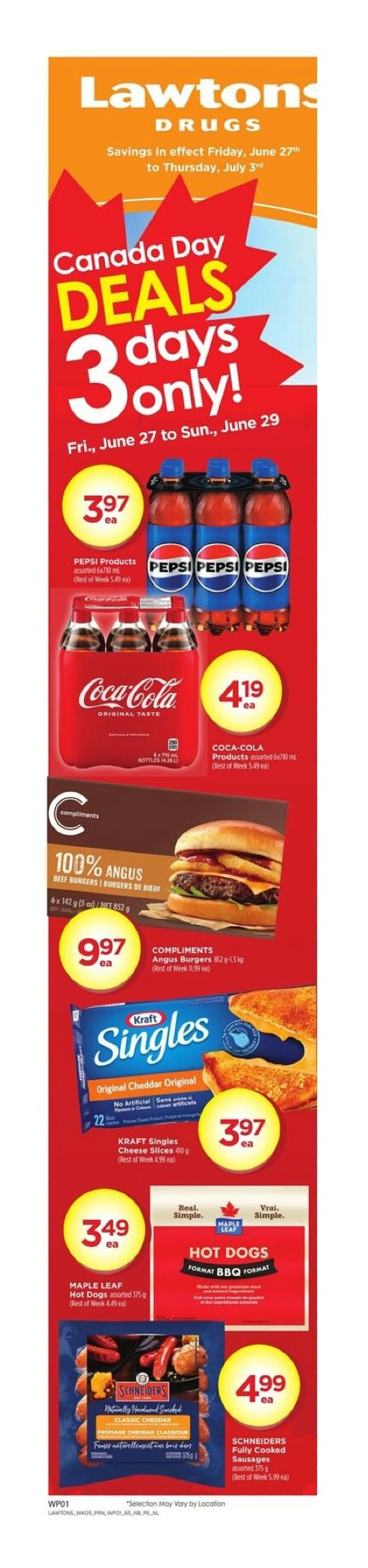 Lawtons Drugs Deals from June 27 to July 3 2025 - flyer page 1
