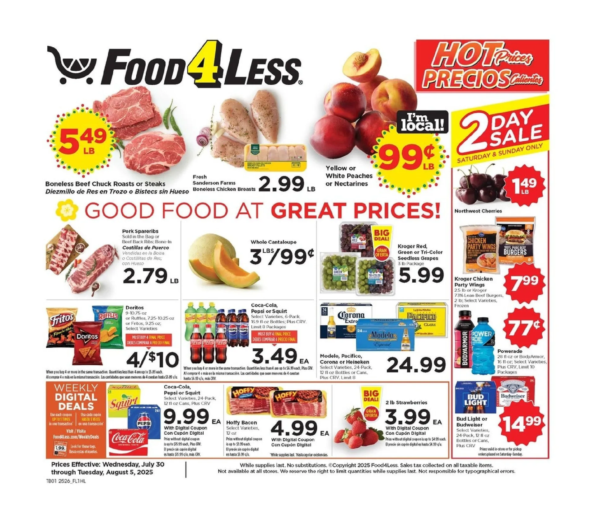 Weekly ad Food 4 Less weekly ads from July 30 to August 5 2025 - Page 1