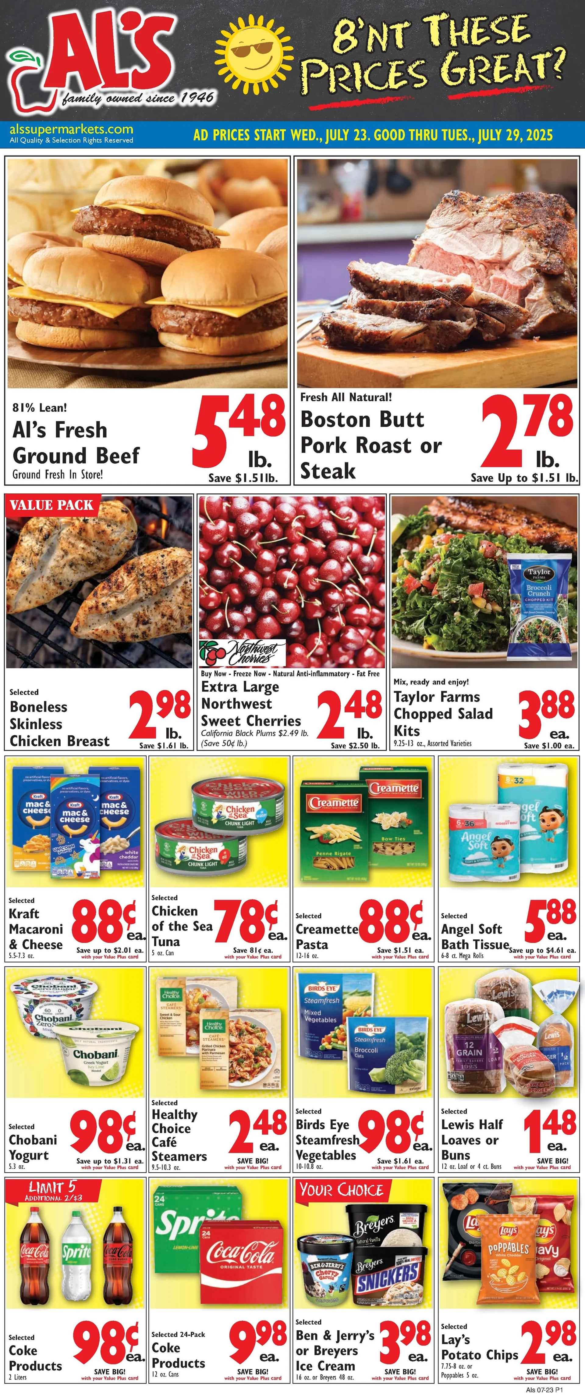Weekly ad Al's Supermarket Sales from July 23 to July 29 2025 - Page 1