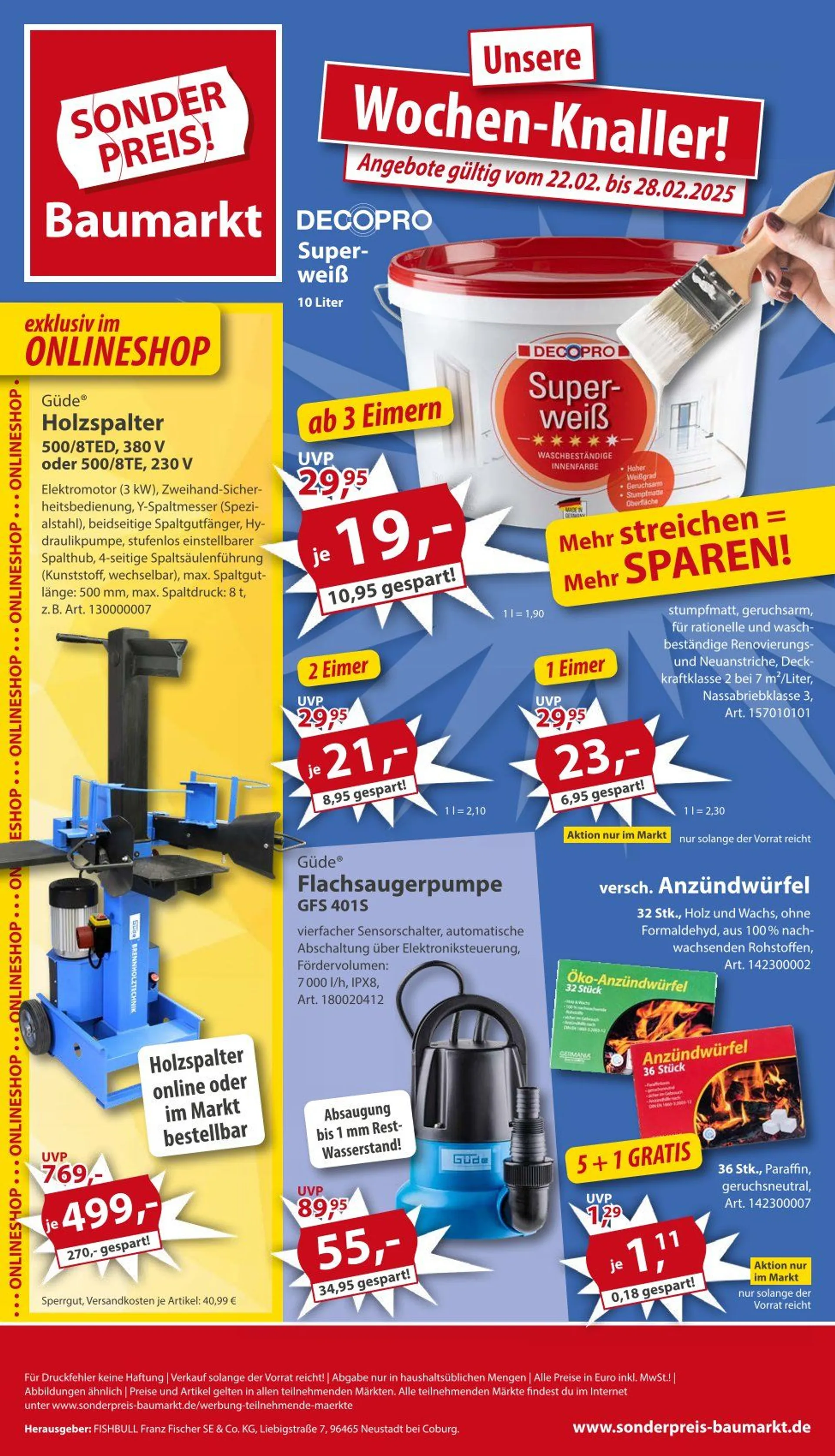 Sonderpreis-Baumarkt Prospekte von 20. Februar bis 28. Februar 2025 - Prospekt seite 1