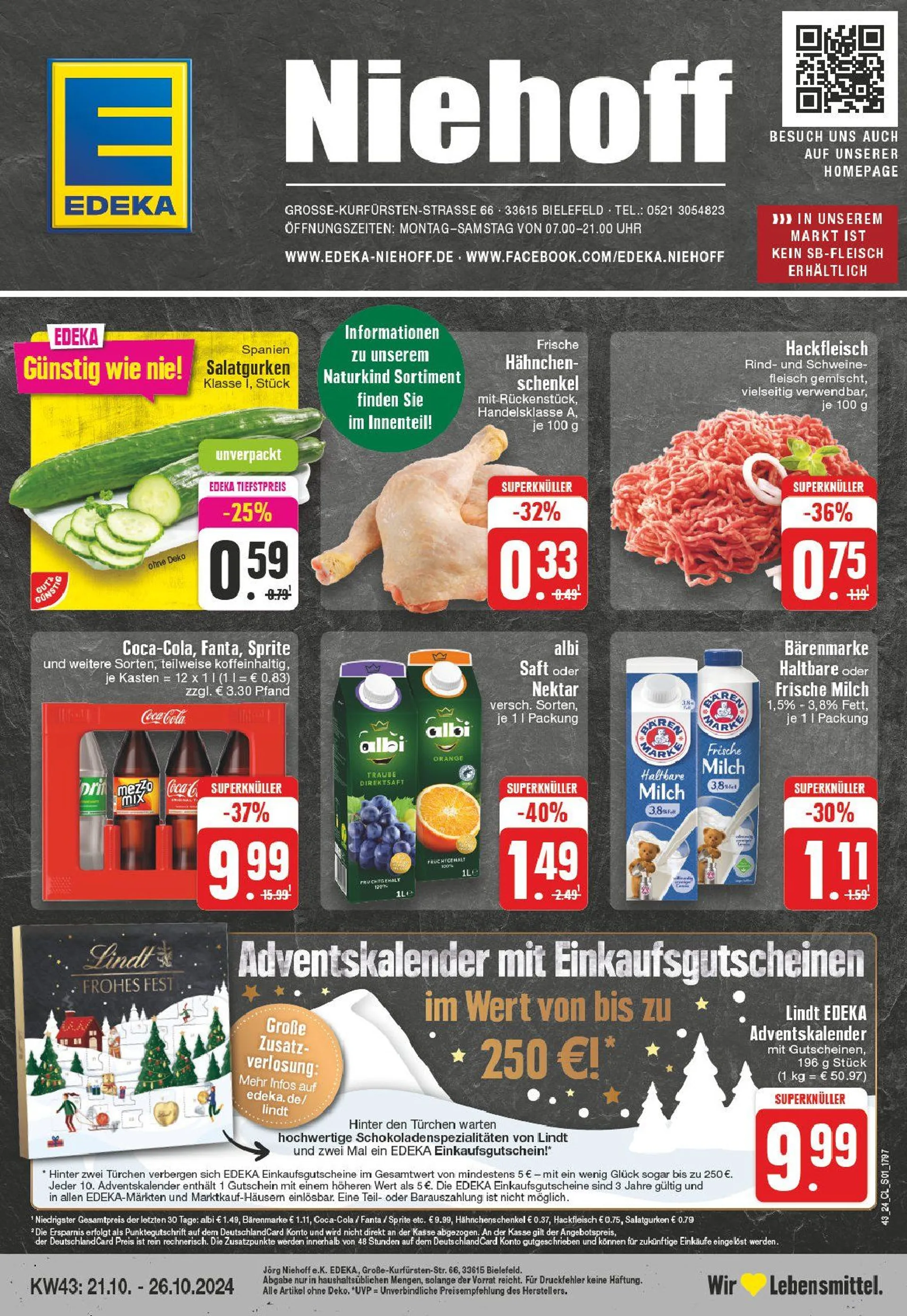 Edeka Prospekt von 21. Oktober bis 26. Oktober 2024 - Prospekt seite 1